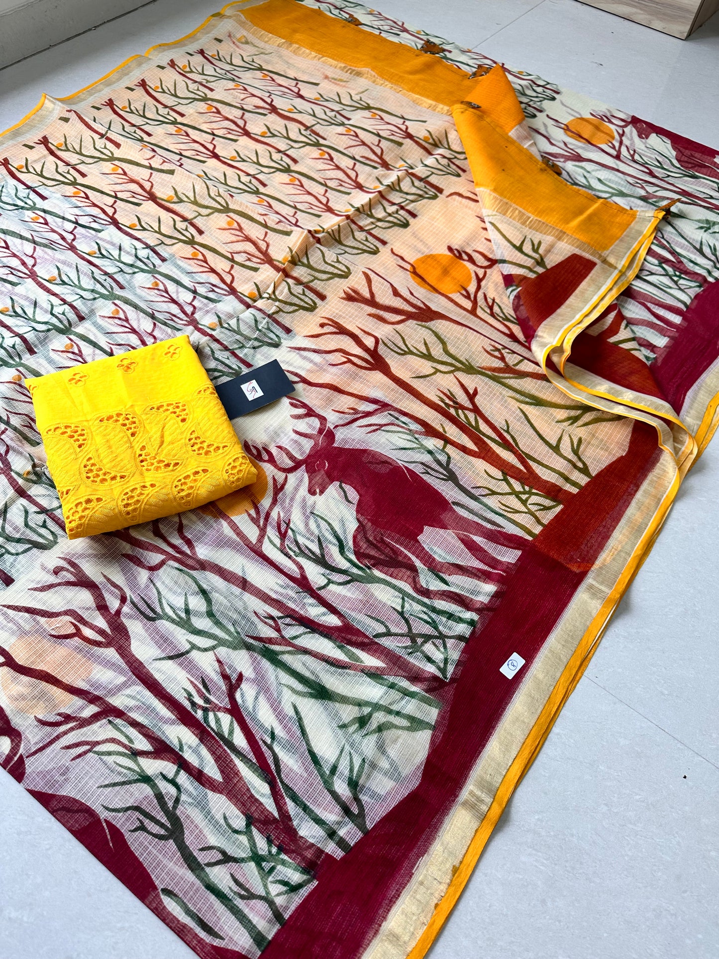 Pure Digital Printed Kota Cotton Doria saree