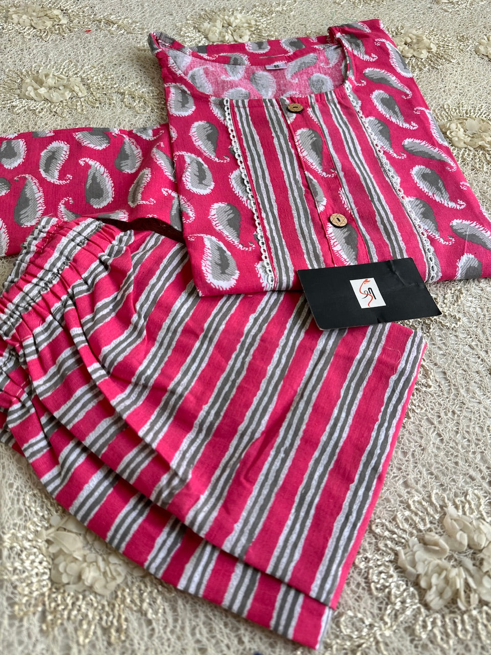 Pure HandBlock Printed Cotton Kurta N Pant Set