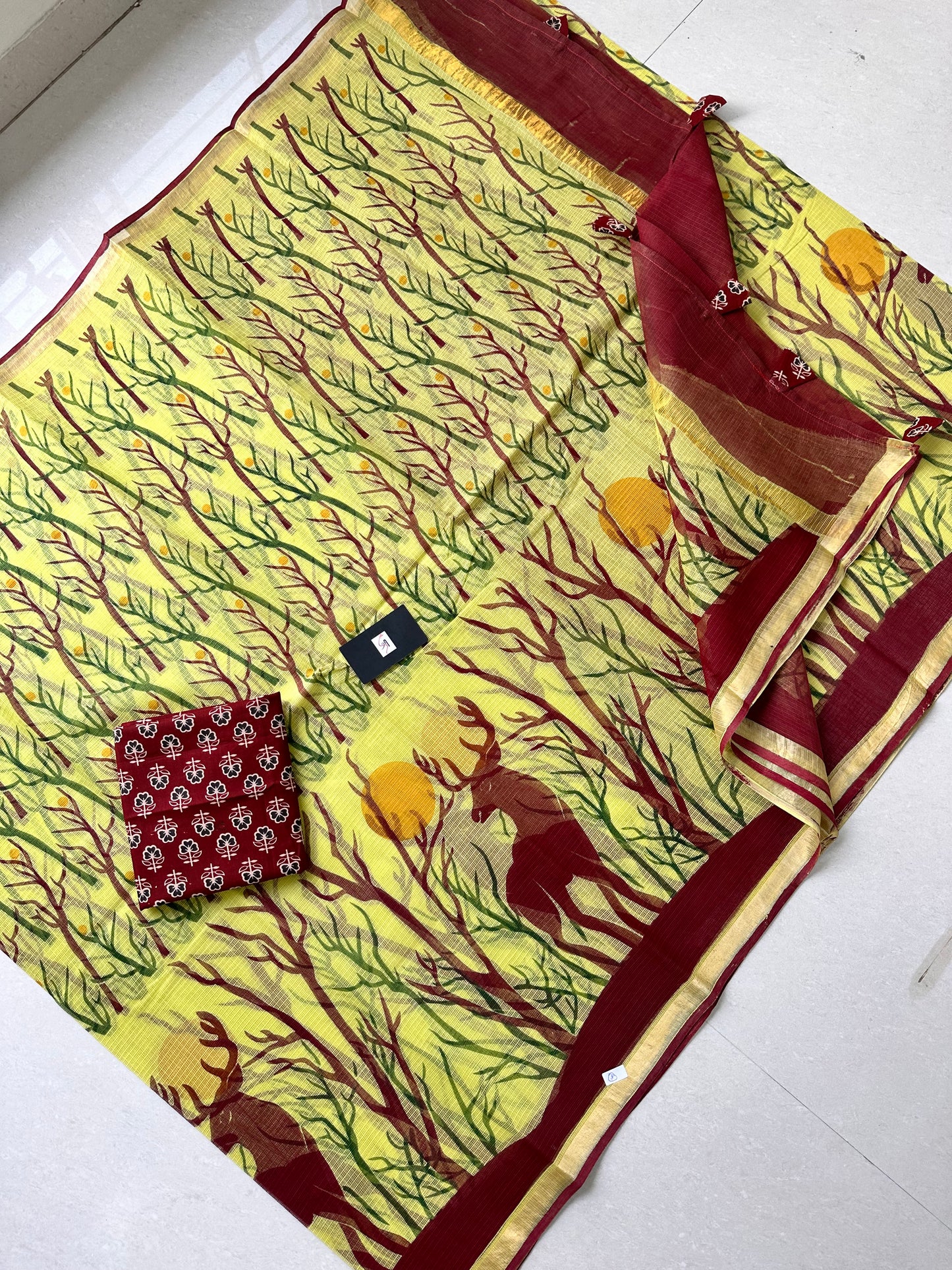 Pure Digital Printed Kota Cotton Doria Saree