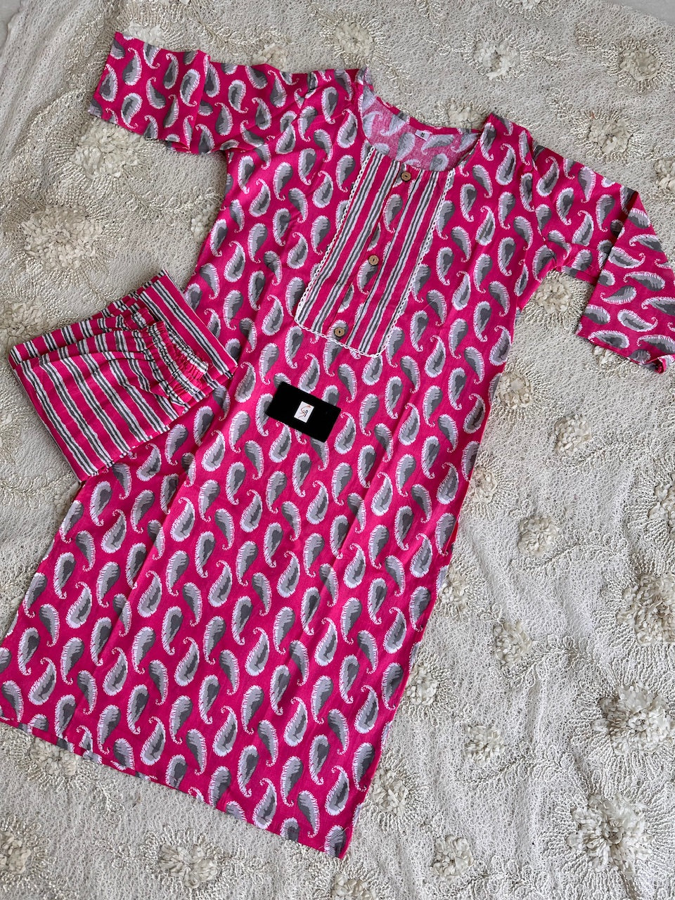 Pure HandBlock Printed Cotton Kurta N Pant Set