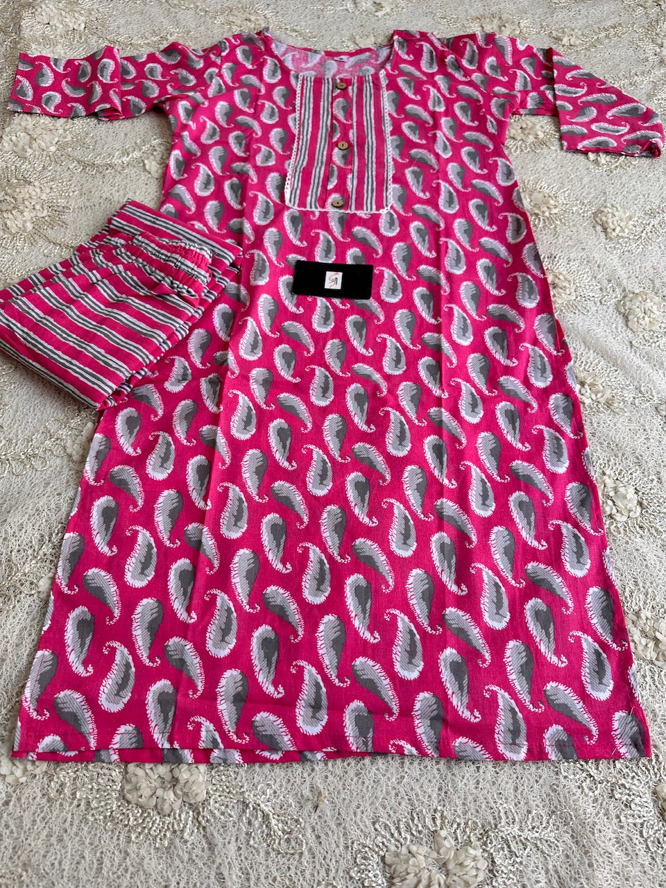 Pure HandBlock Printed Cotton Kurta N Pant Set