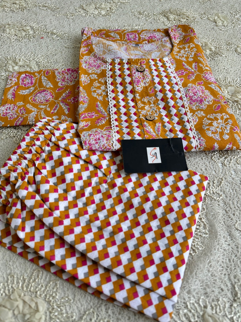 Pure HandBlock Printed Cotton Kurta N Pant Set