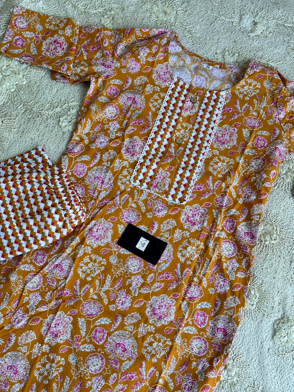 Pure HandBlock Printed Cotton Kurta N Pant Set