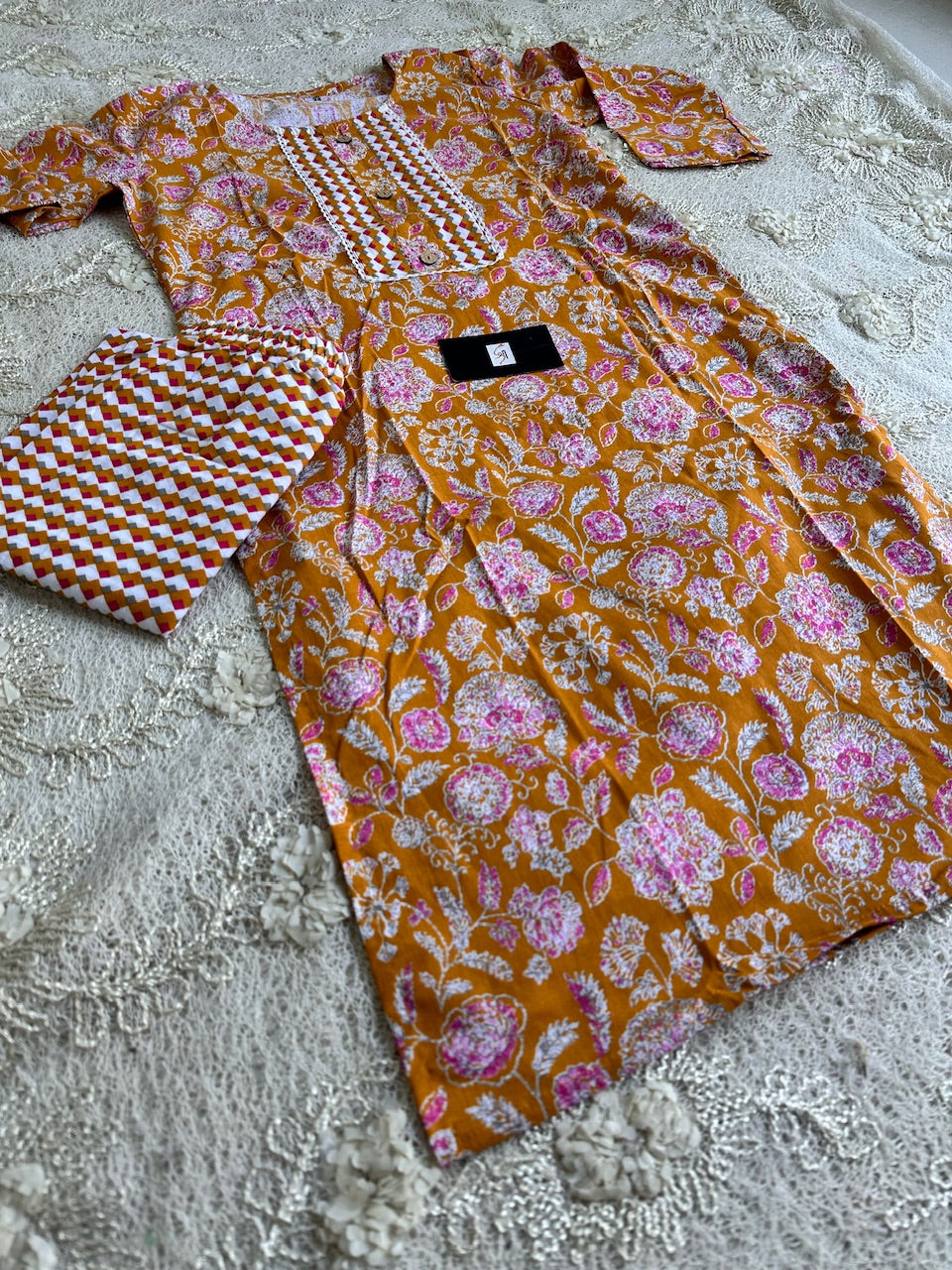 Pure HandBlock Printed Cotton Kurta N Pant Set