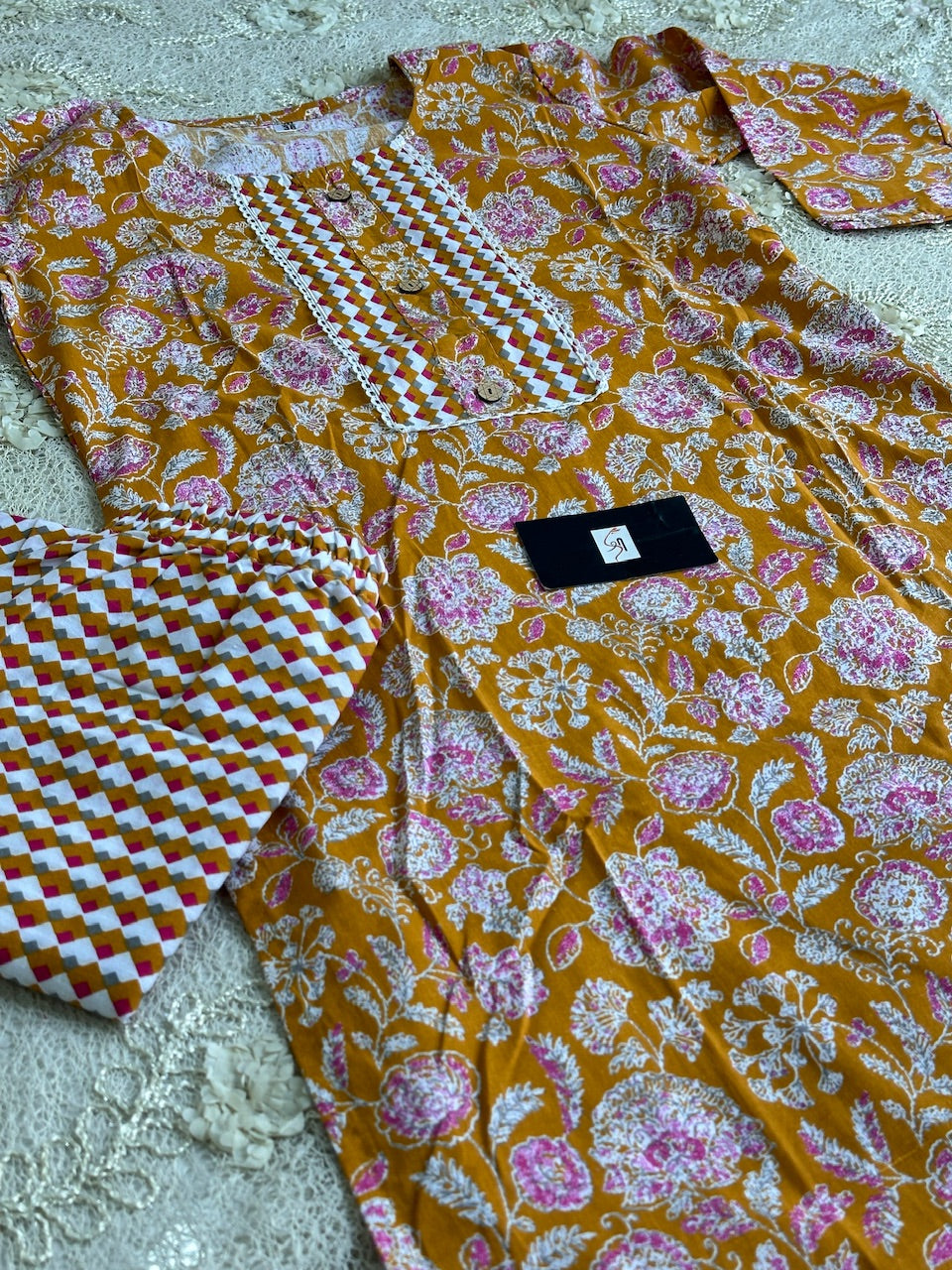 Pure HandBlock Printed Cotton Kurta N Pant Set