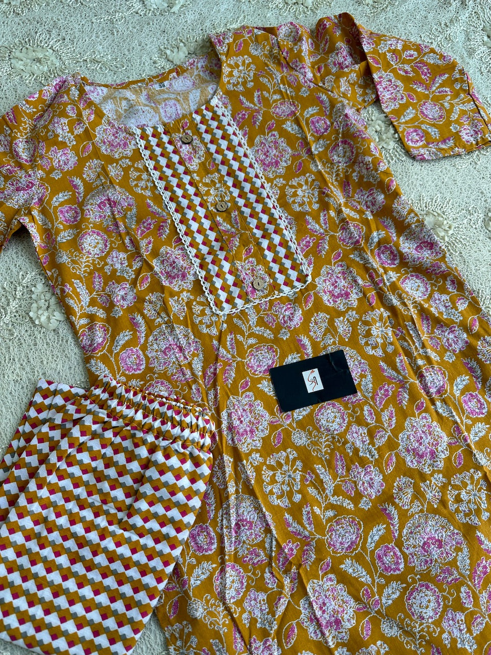 Pure HandBlock Printed Cotton Kurta N Pant Set