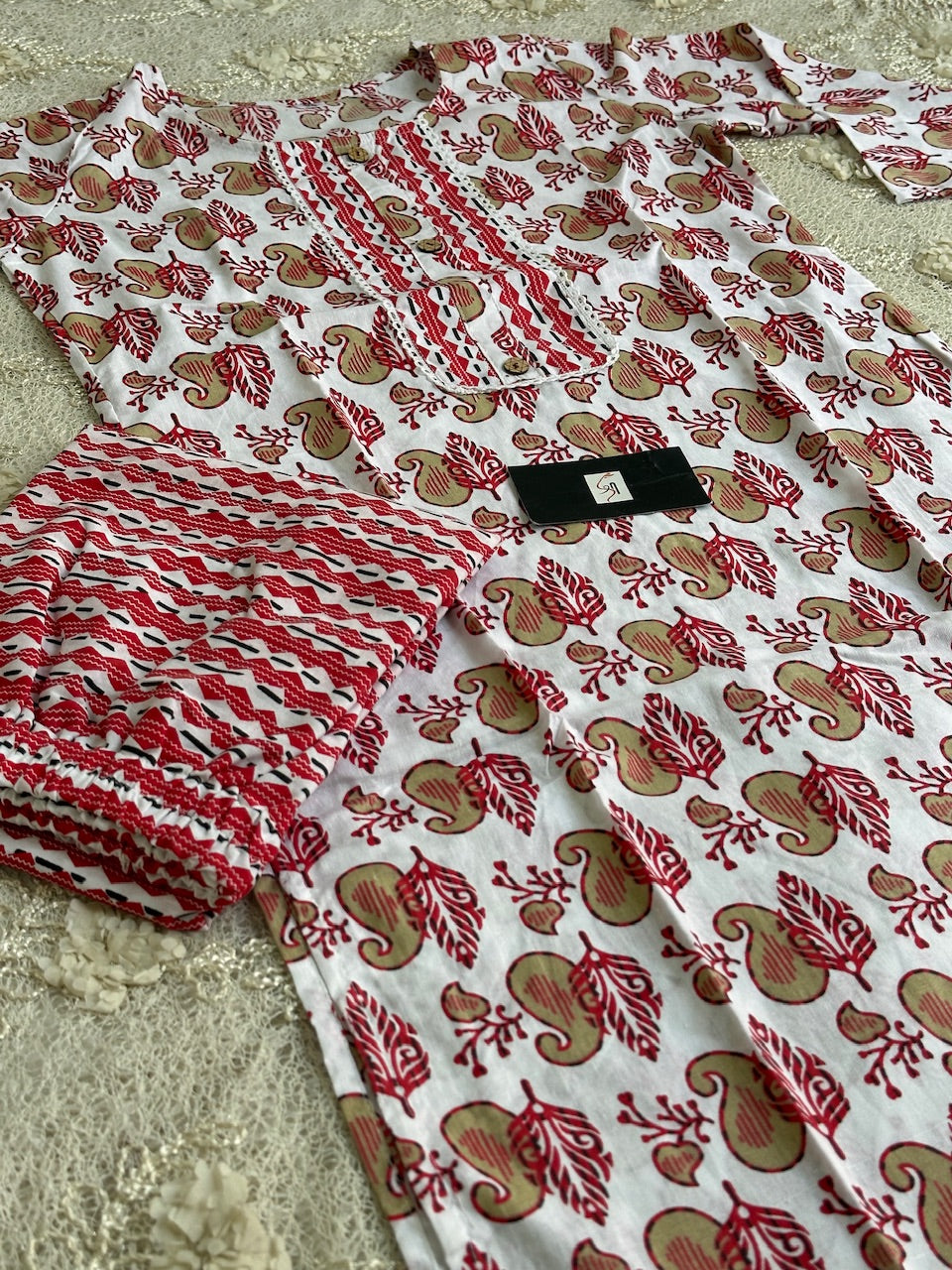 Pure HandBlock Printed Cotton Kurta N Pant Set