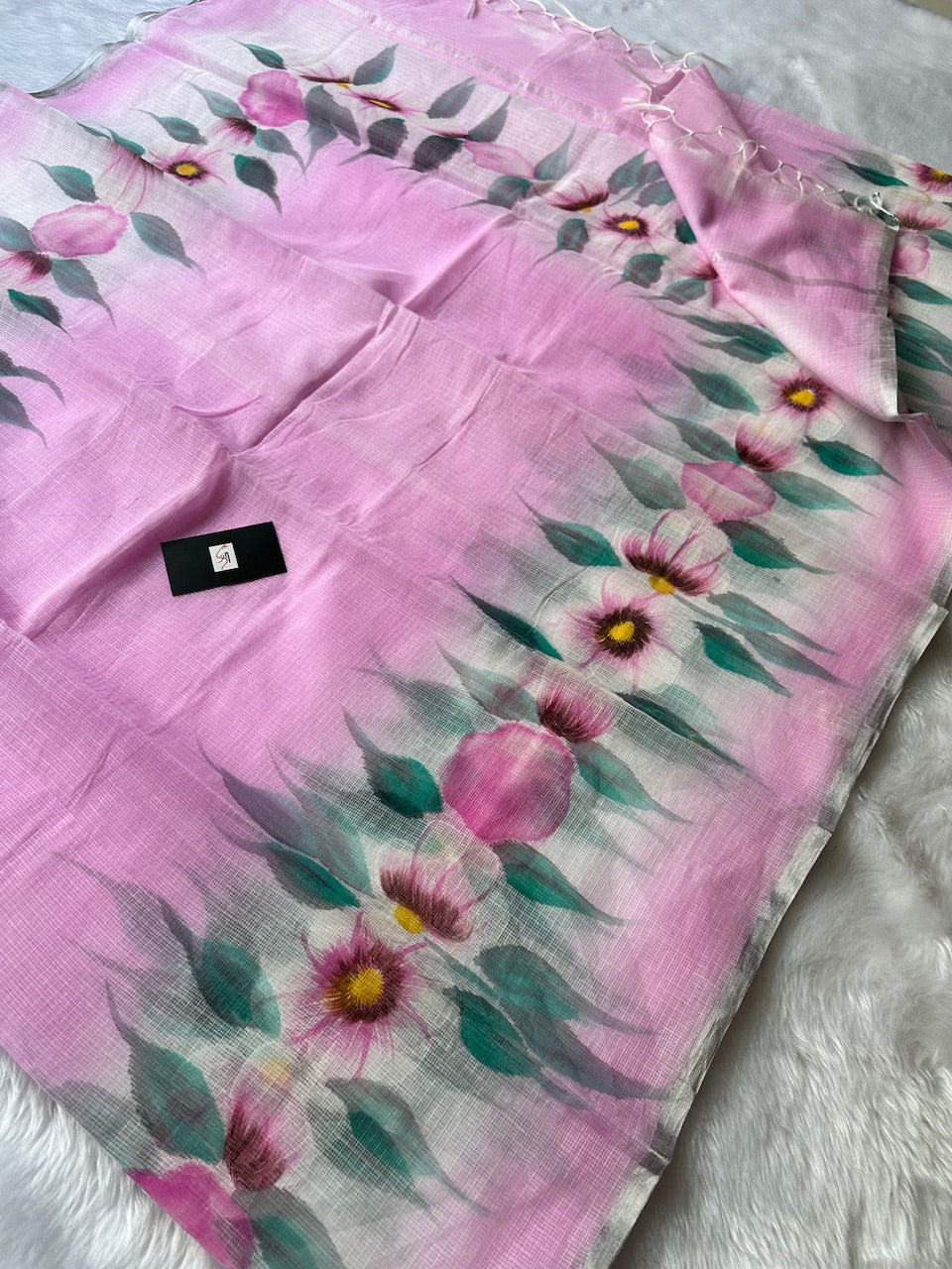 Handpainted Kota Cotton Doria Saree