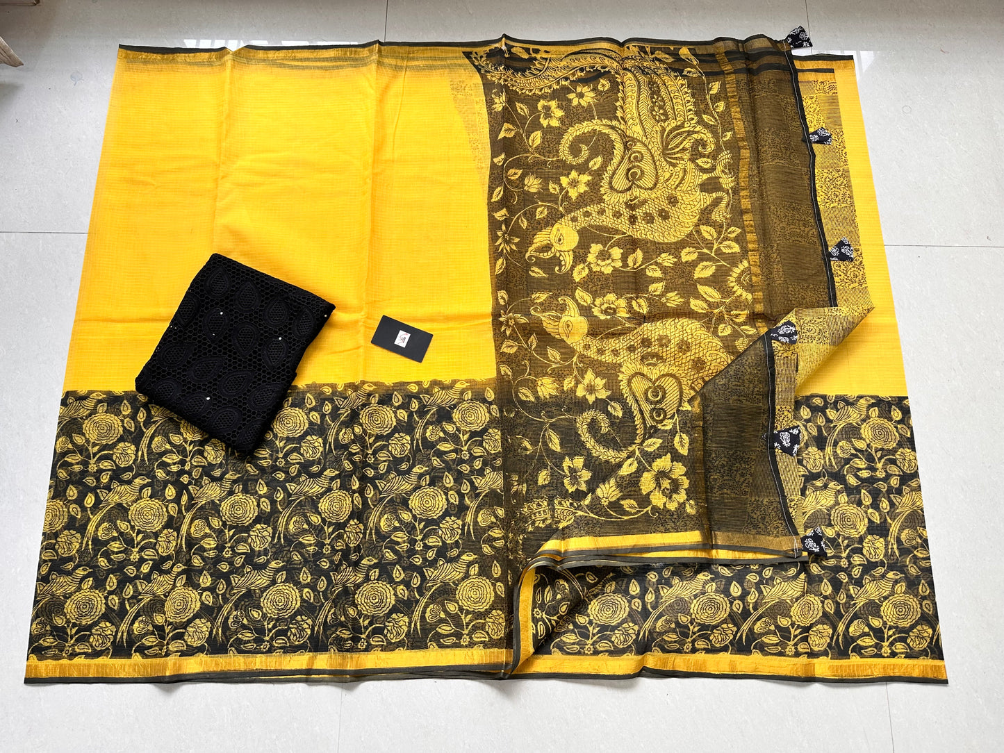 Pure HandBlock Printed Kota Cotton Doria Saree