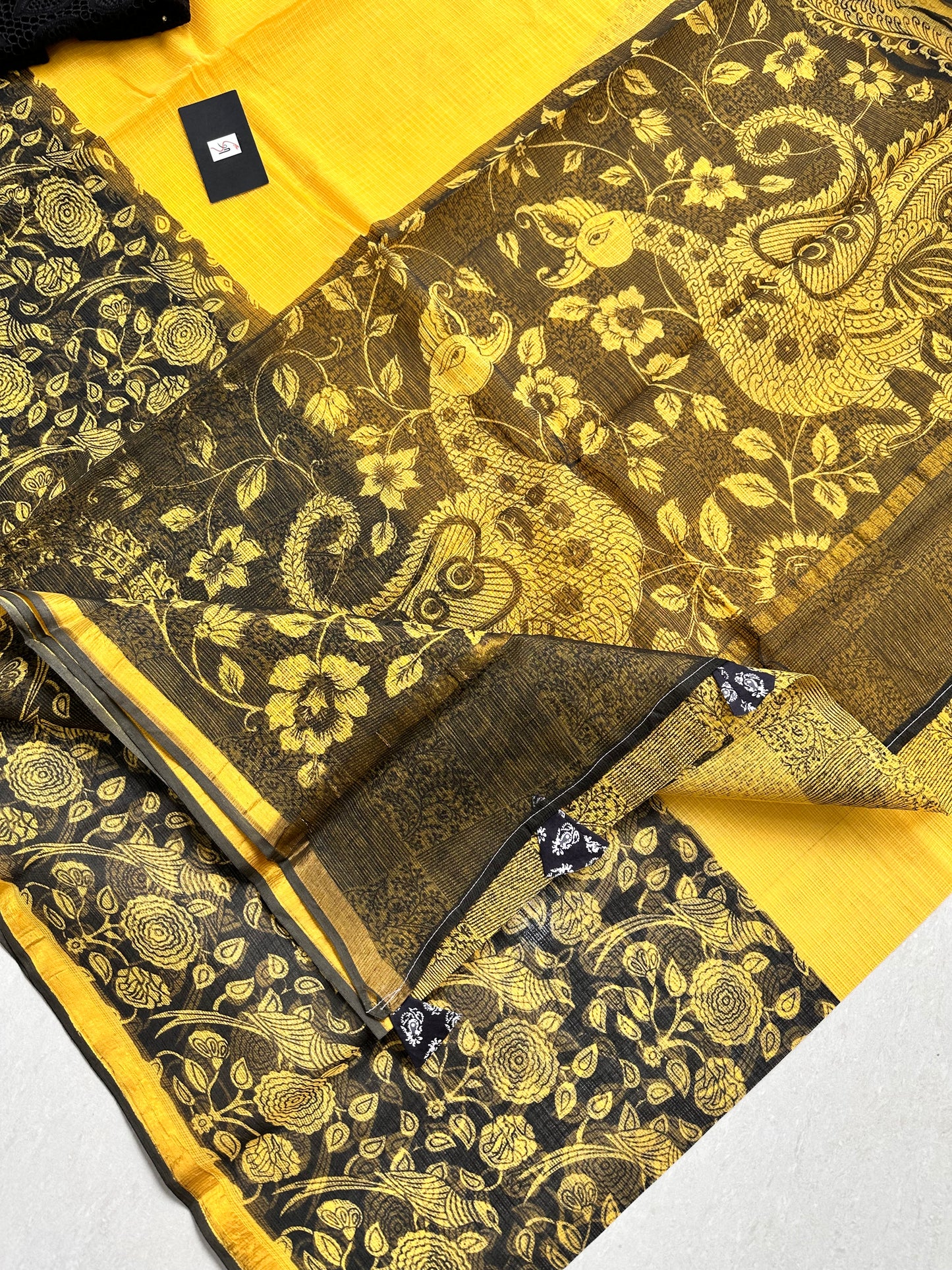 Pure HandBlock Printed Kota Cotton Doria Saree