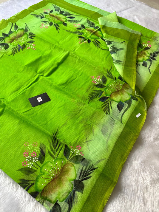 Handpainted Kota Cotton Doria Saree