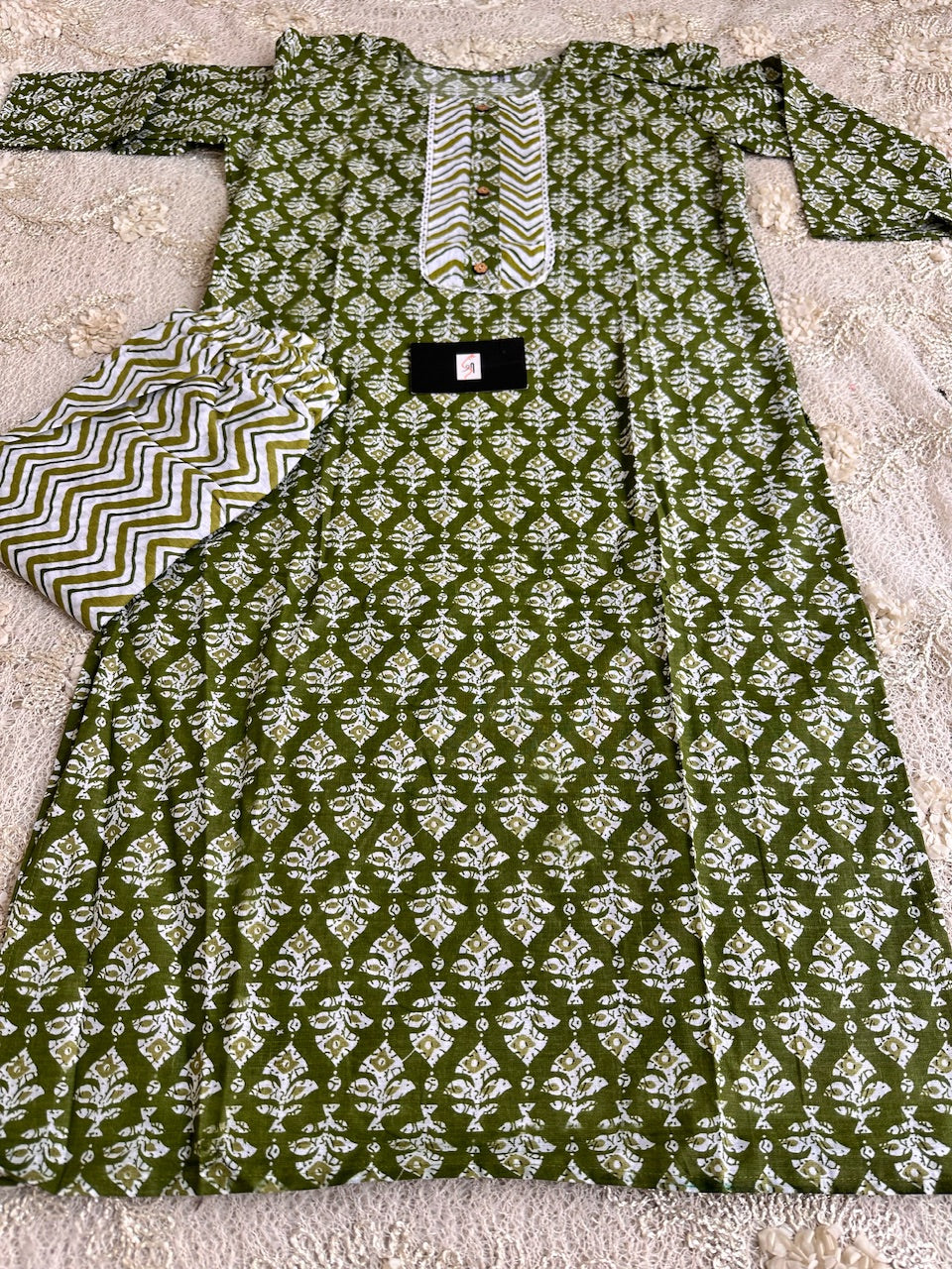 Pure HandBlock Printed Cotton Kurta N Pant Set