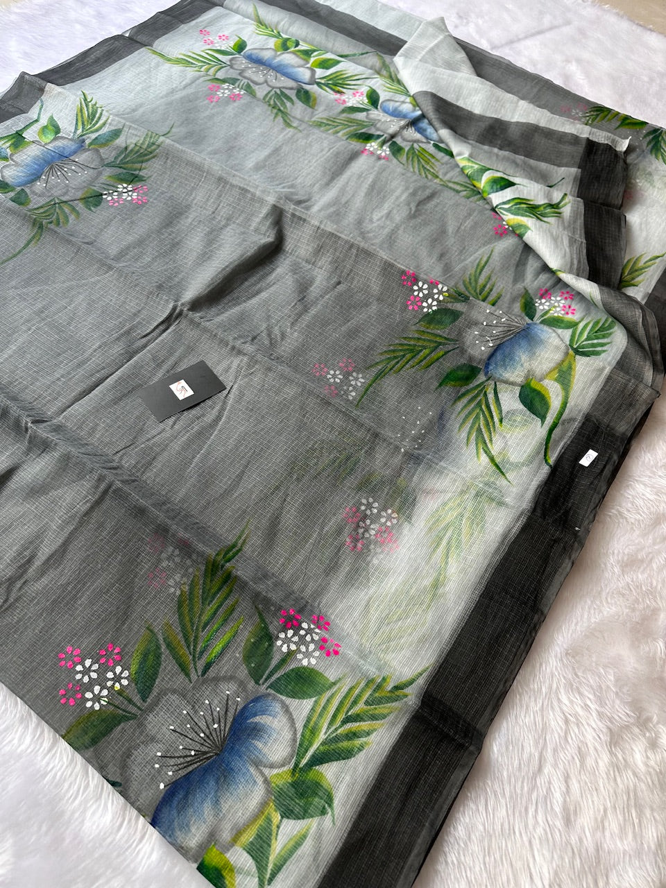 Handpainted Kota Cotton Doria Saree