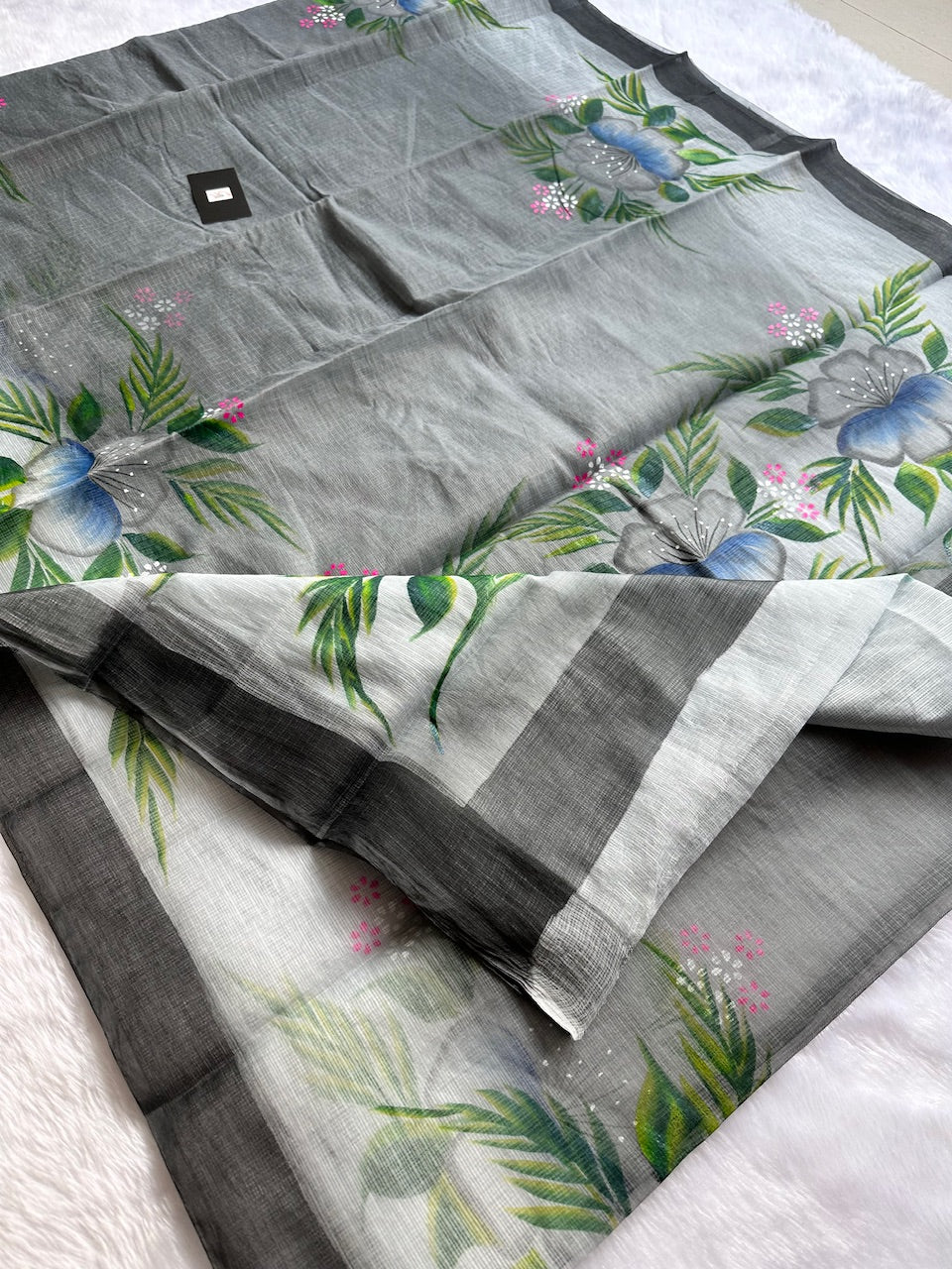 Handpainted Kota Cotton Doria Saree