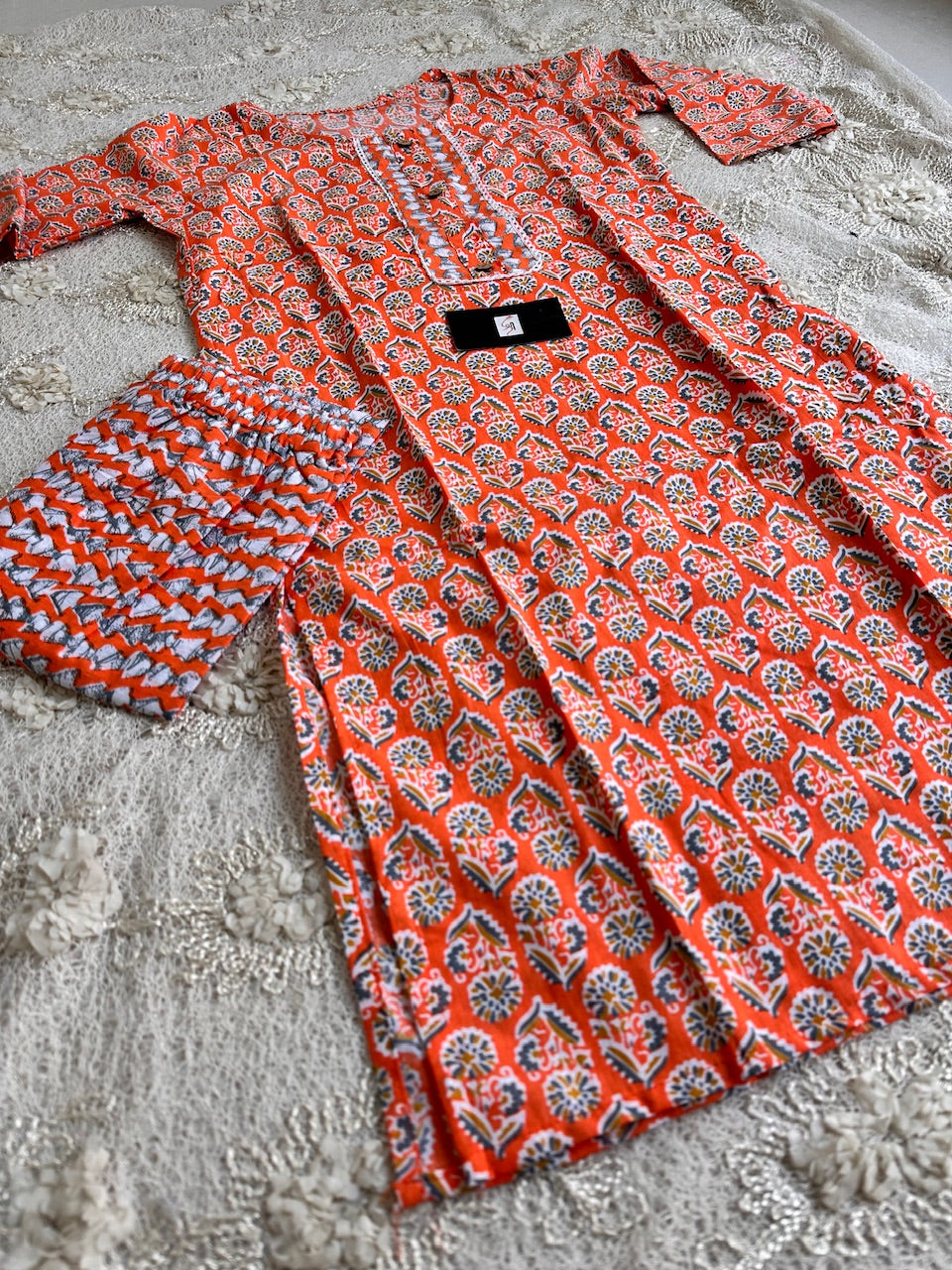 Pure HandBlock Printed Cotton Kurta N Pant Set