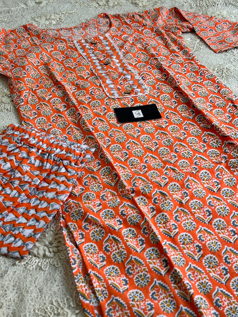 Pure HandBlock Printed Cotton Kurta N Pant Set