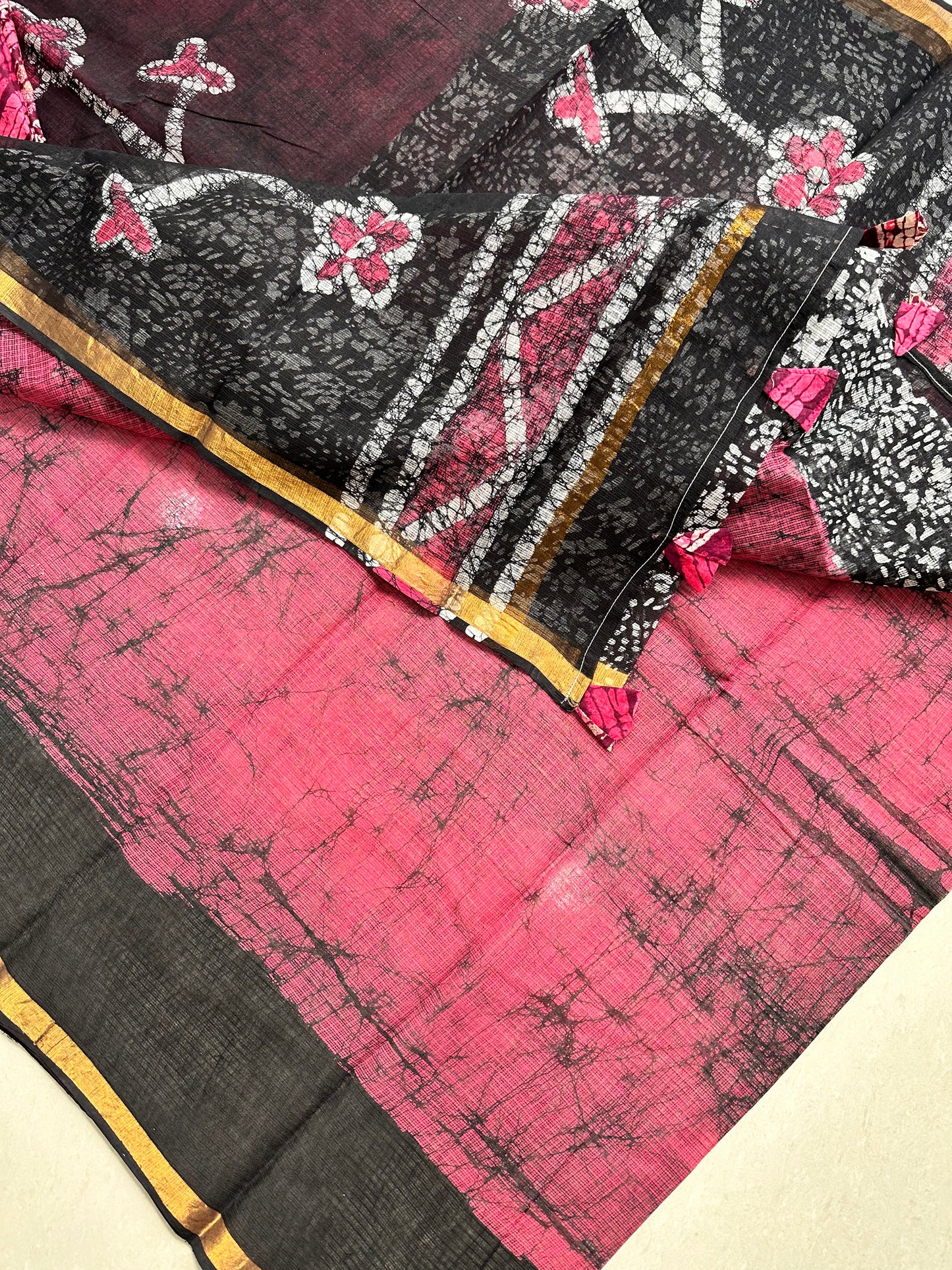 Pure HandBlock Printed Kota Cotton Doria Saree