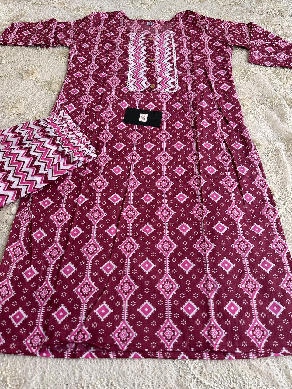 HandBlock Printed Cotton Kurta N Pant Set