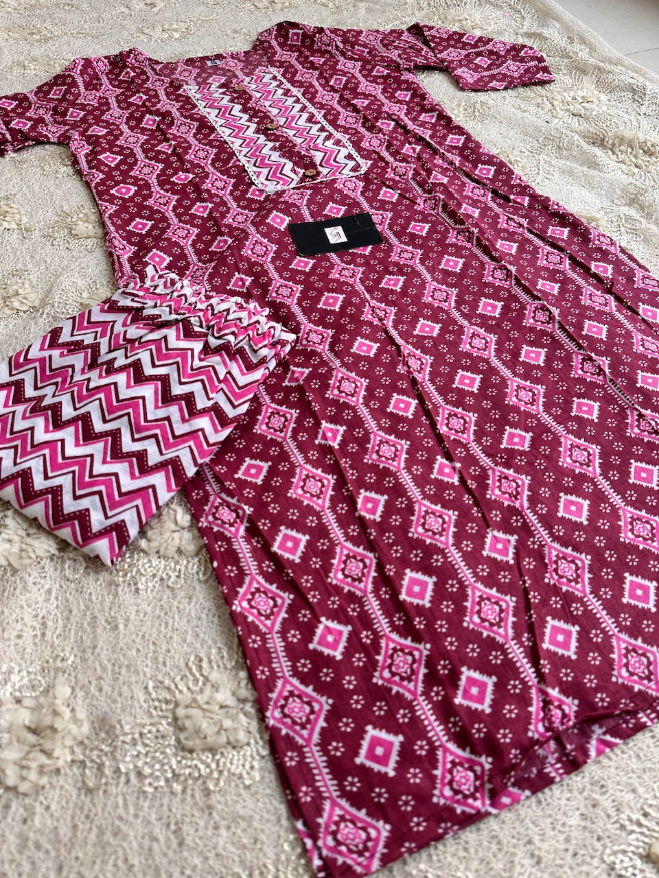 HandBlock Printed Cotton Kurta N Pant Set