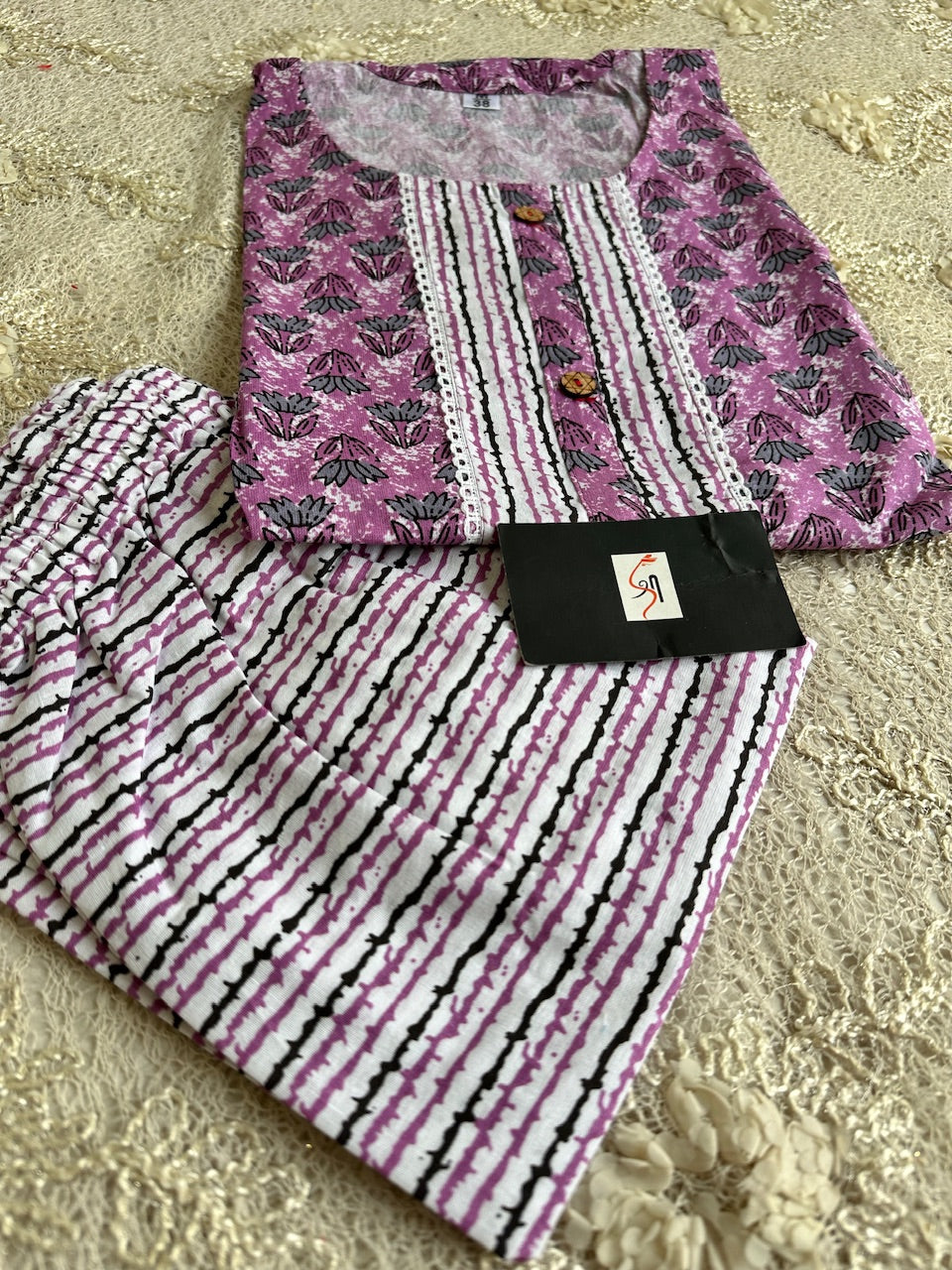 HandBlock Printed Cotton Kurta N Pant Set