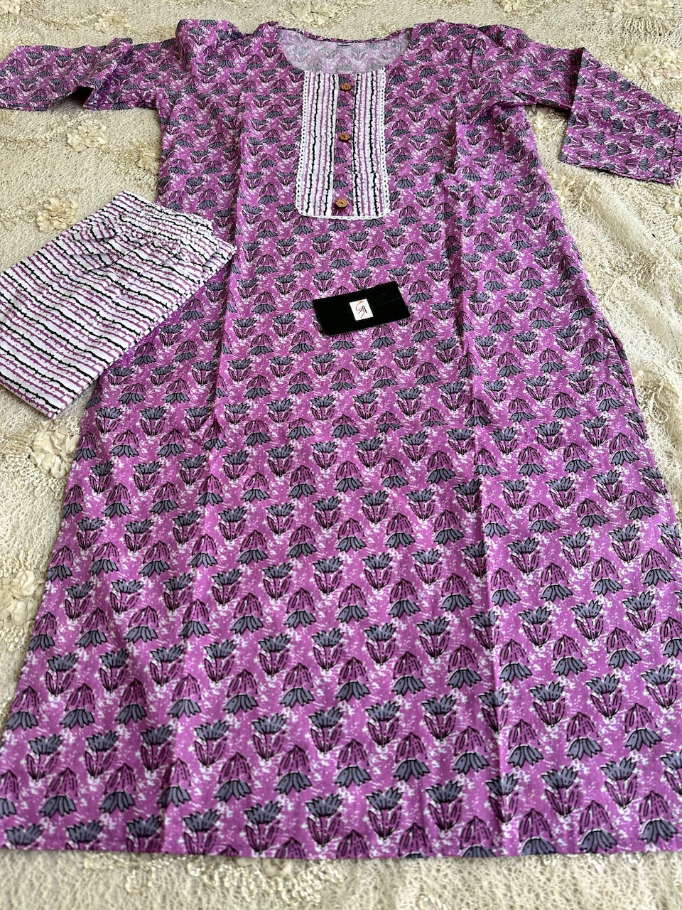 HandBlock Printed Cotton Kurta N Pant Set