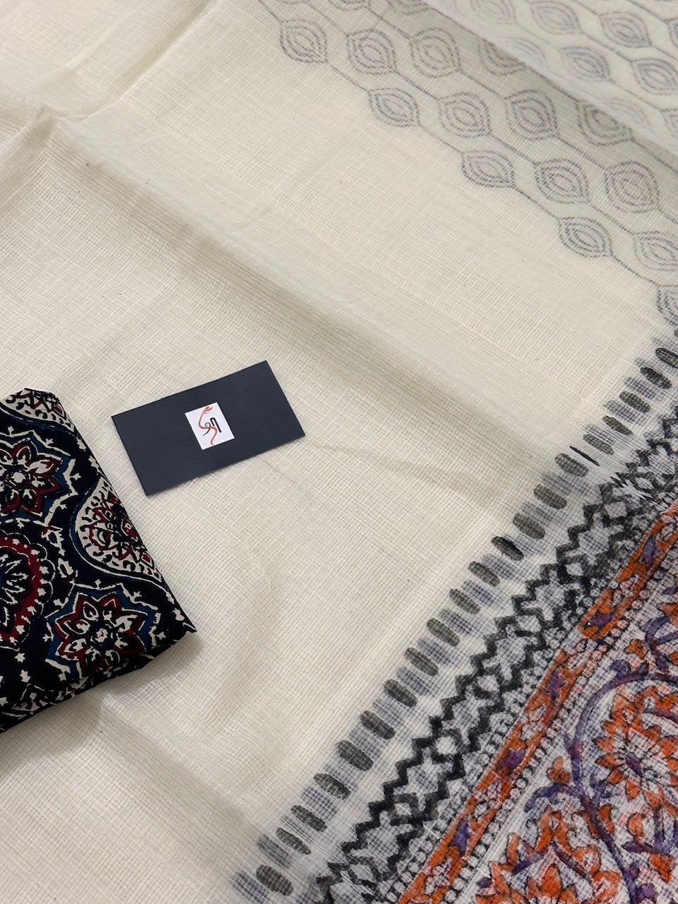 HandBlock Printed Kota Cotton Doria Saree