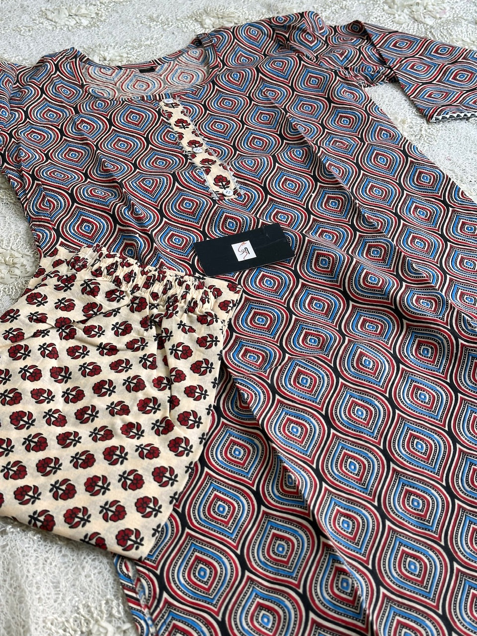 Pure HandBlock Printed Cotton Kurta N Pant Set