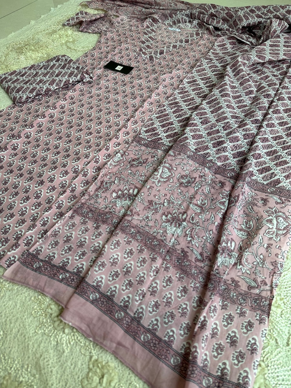 Pure Premium HandBlock Printed Cotton Kurta N Pant With Dupatta