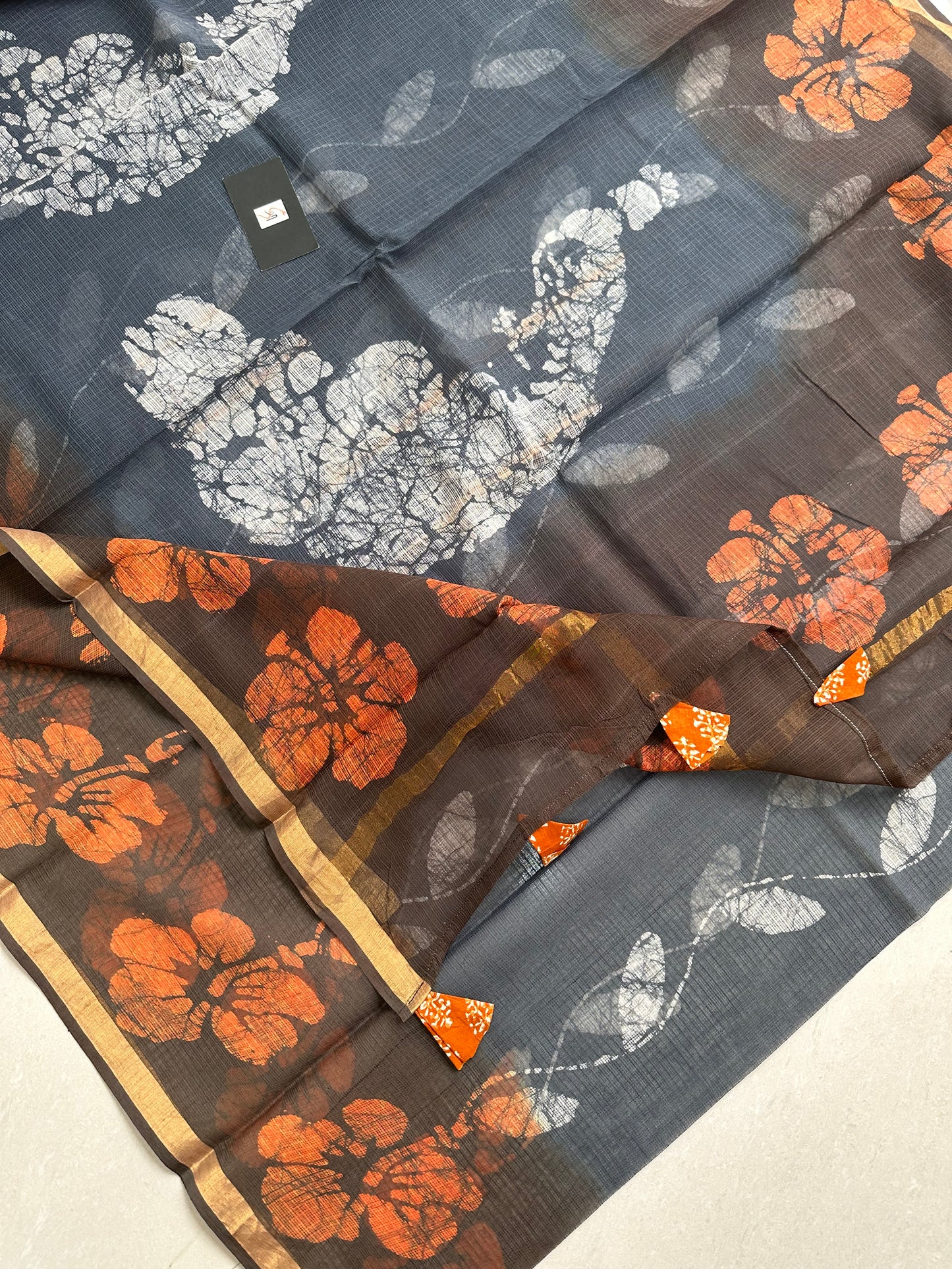 Pure HandBlock Printed Kota Cotton Doria Saree