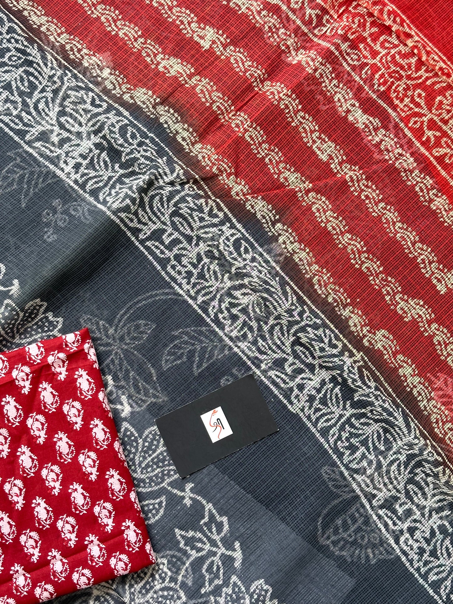 Pure HandBlock Printed Kota Cotton Doria Saree