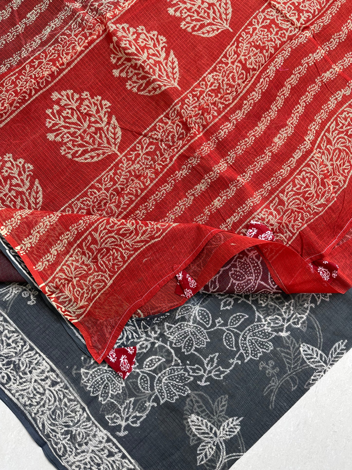 Pure HandBlock Printed Kota Cotton Doria Saree