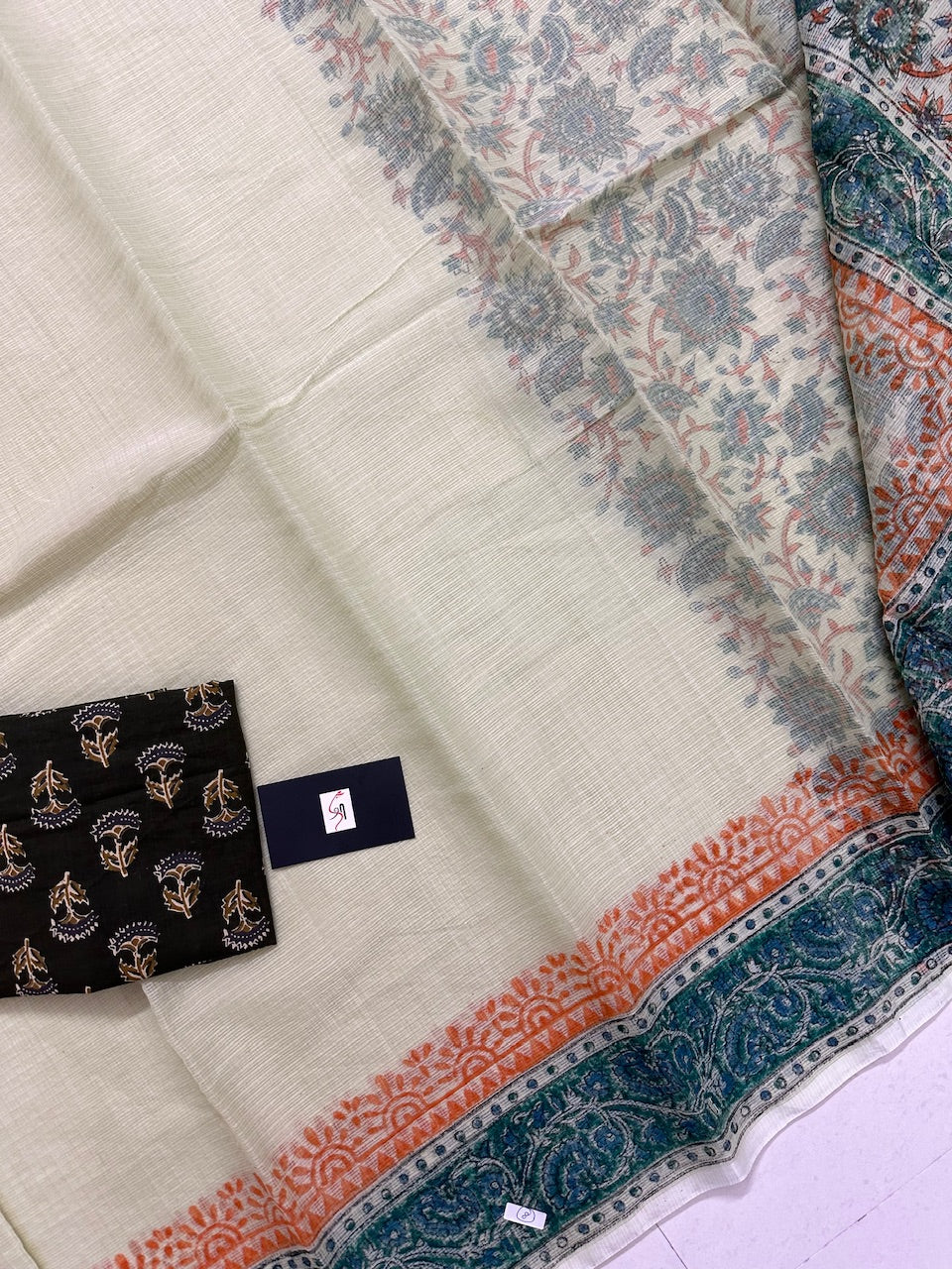 HandBlock Printed Kota Cotton Doria Saree