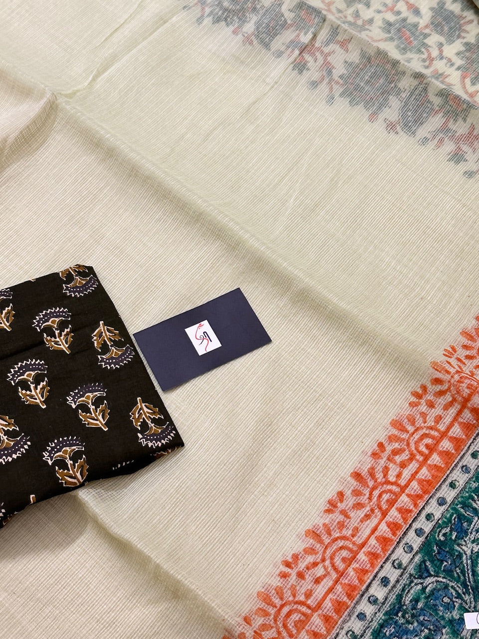 HandBlock Printed Kota Cotton Doria Saree