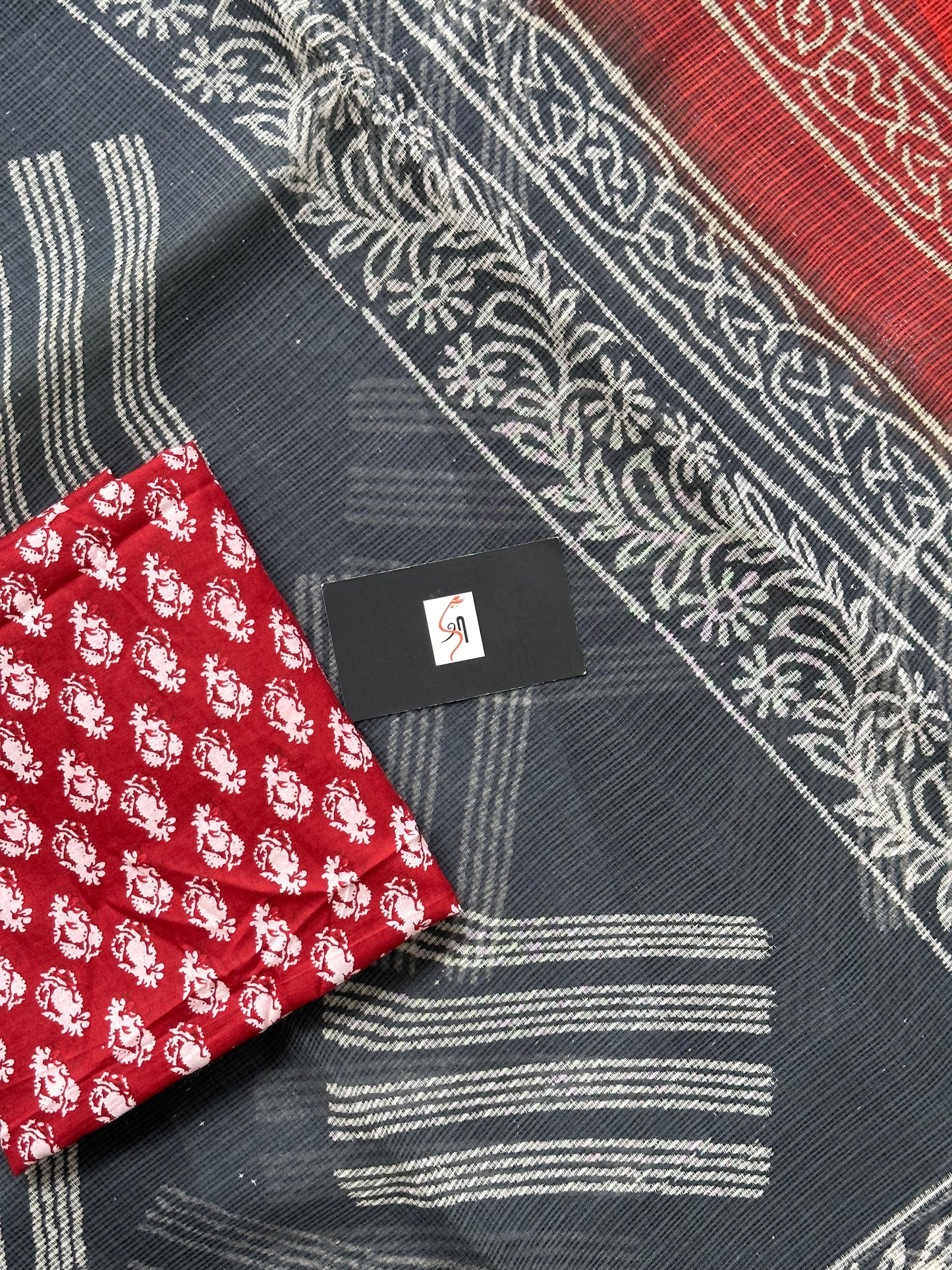 Pure HandBlock Printed Kota Cotton Doria Saree