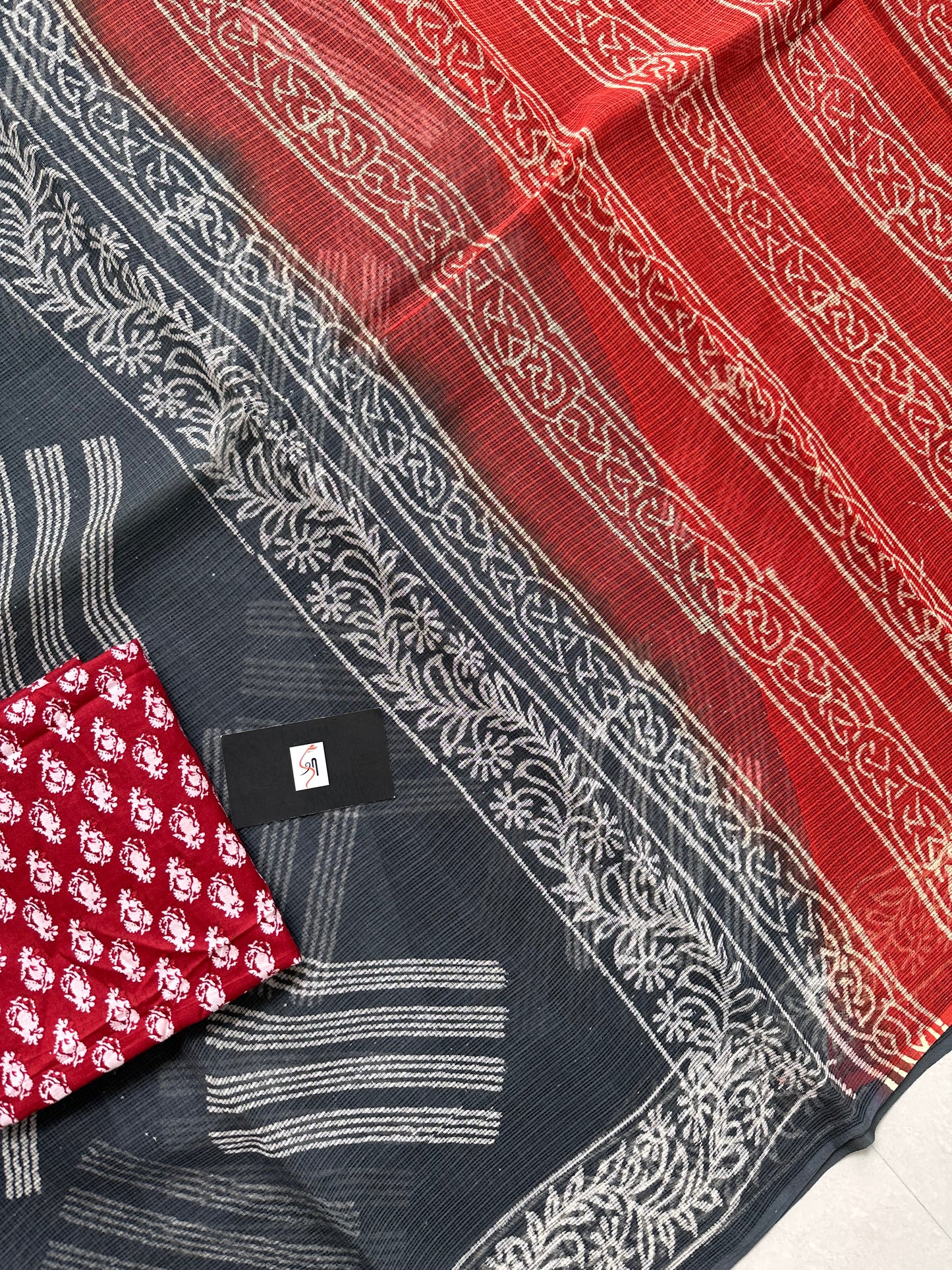 Pure HandBlock Printed Kota Cotton Doria Saree