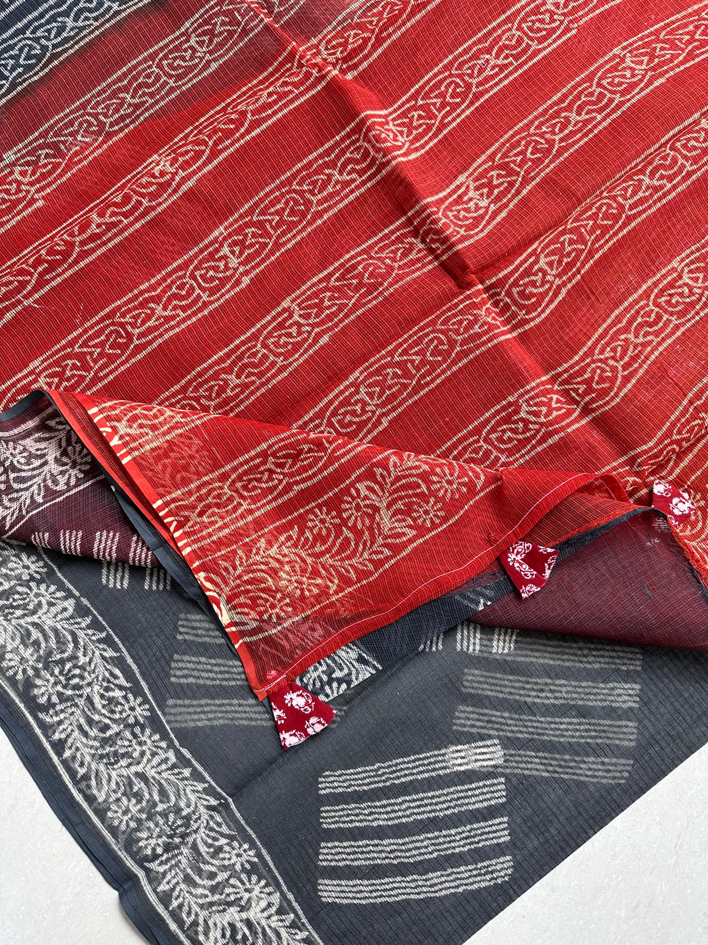 Pure HandBlock Printed Kota Cotton Doria Saree