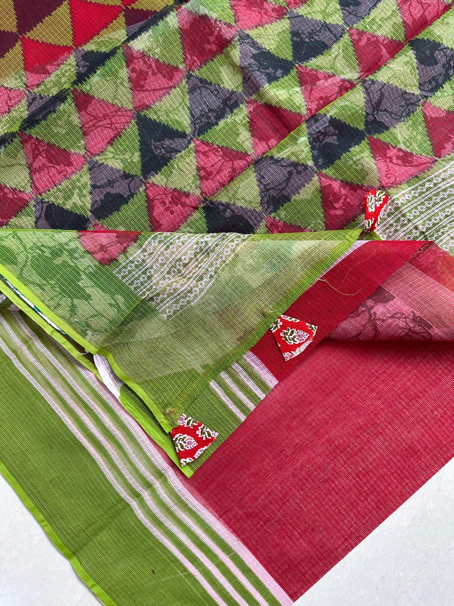 Pure HandBlock Printed Kota Cotton Doria Saree