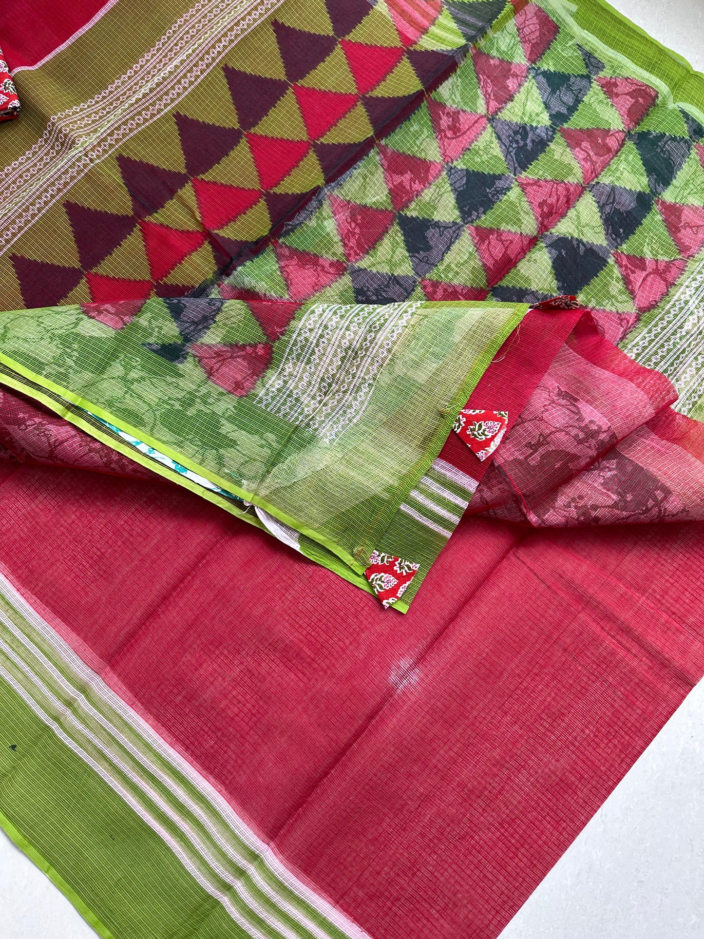 Pure HandBlock Printed Kota Cotton Doria Saree