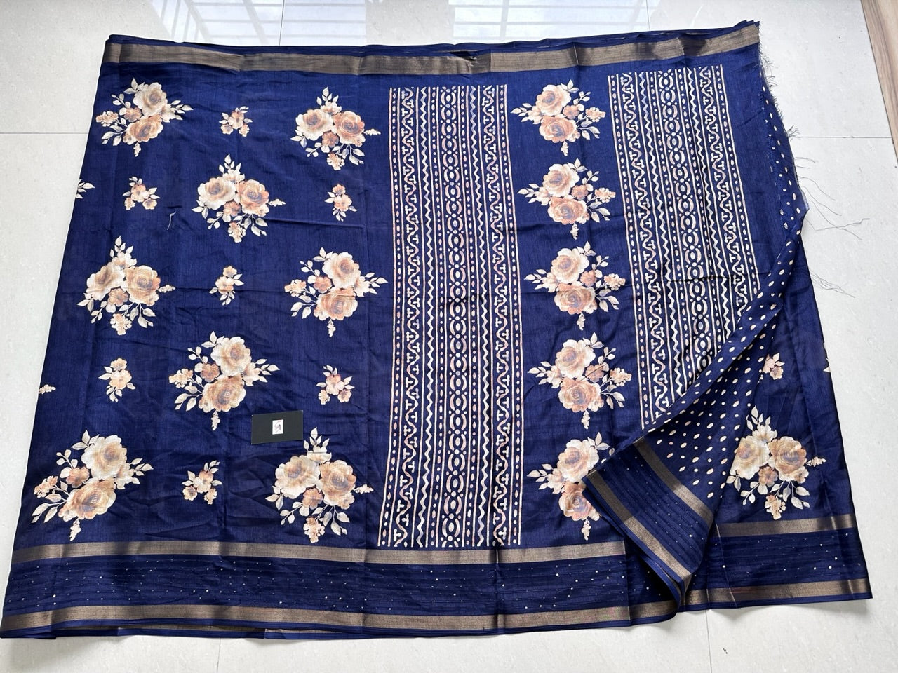 Digital Printed Soft Semi Dola Silk Saree with Sequence Border