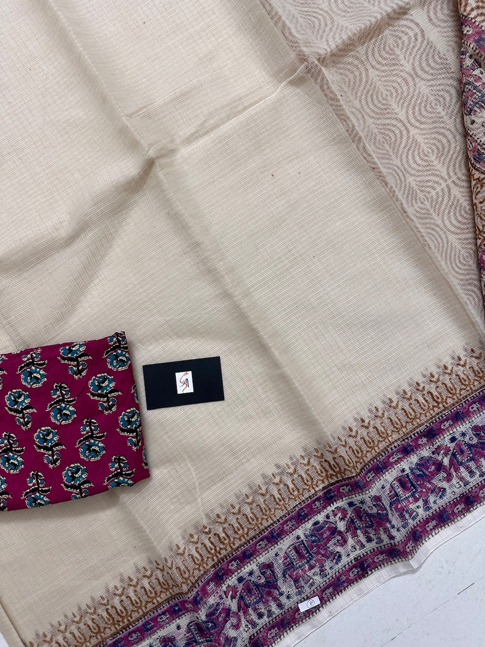 HandBlock Printed Kota Cotton Doria Saree