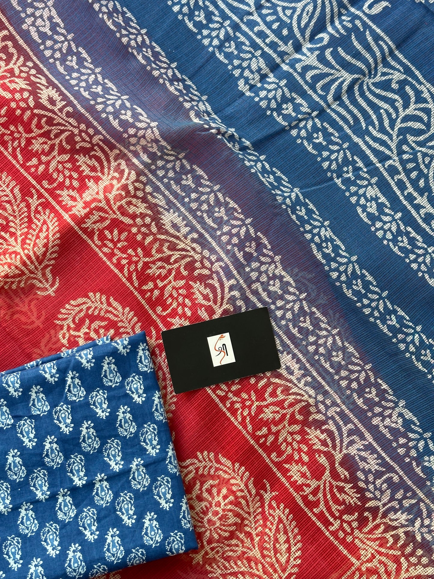 Pure HandBlock Printed Kota Cotton Doria Saree