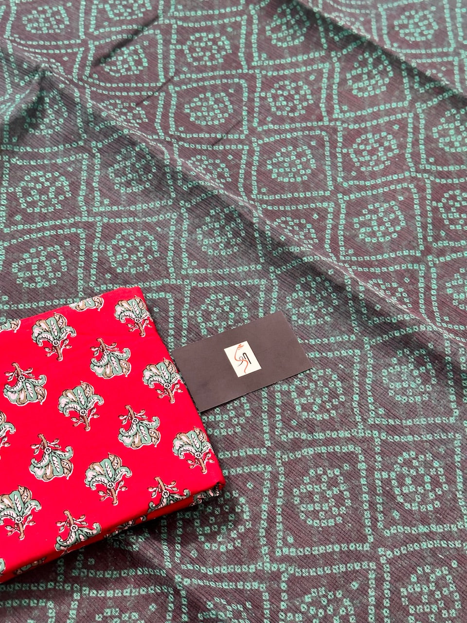 HandBlock Bandhini Printed Kota Cotton Doria Saree