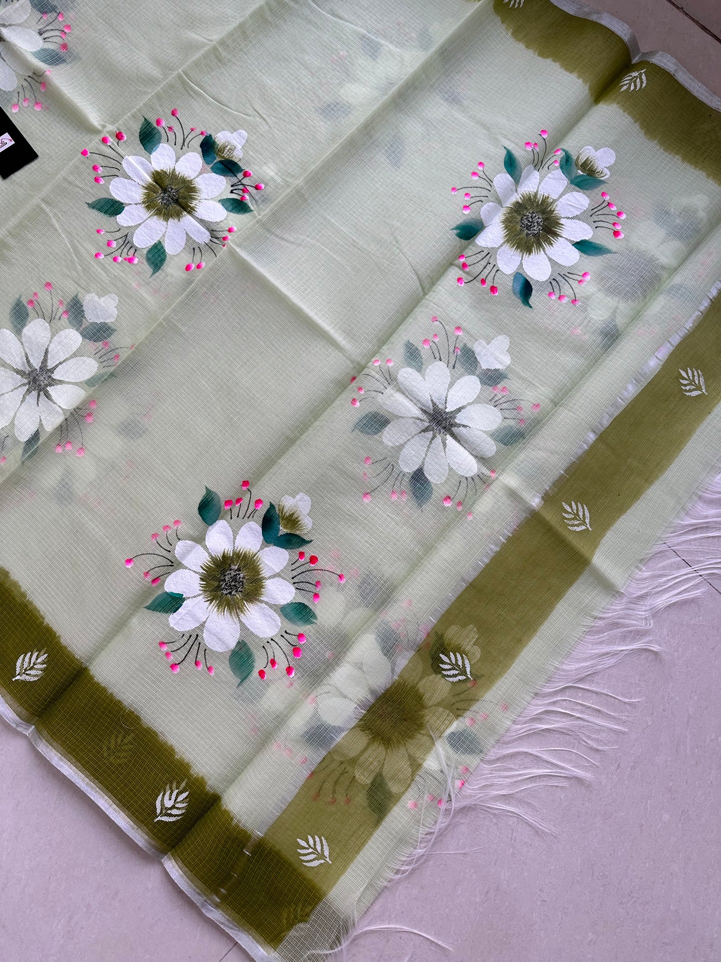 Handpainted Kota Cotton Doria Saree