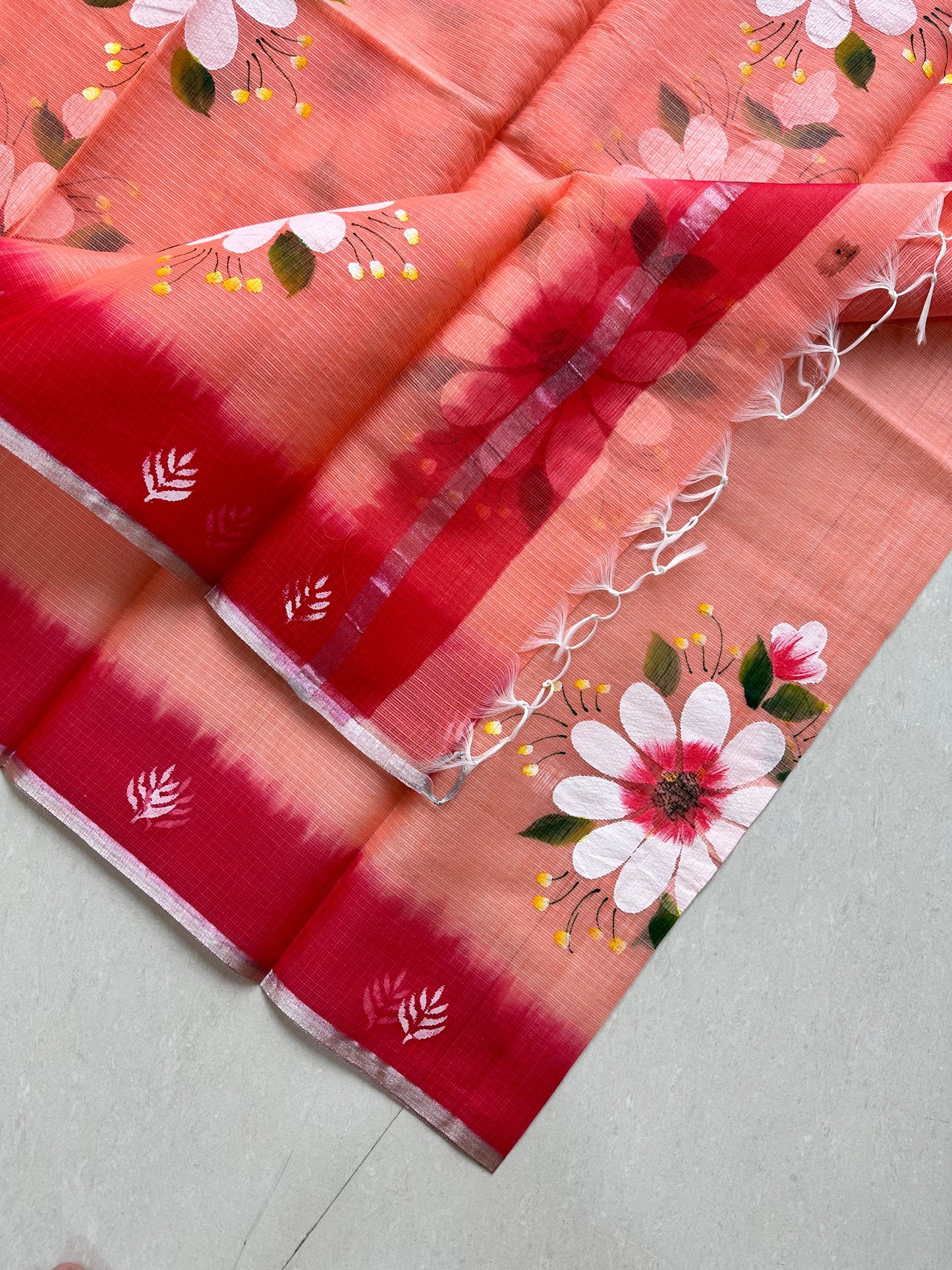 Handpainted Kota Cotton Doria Saree