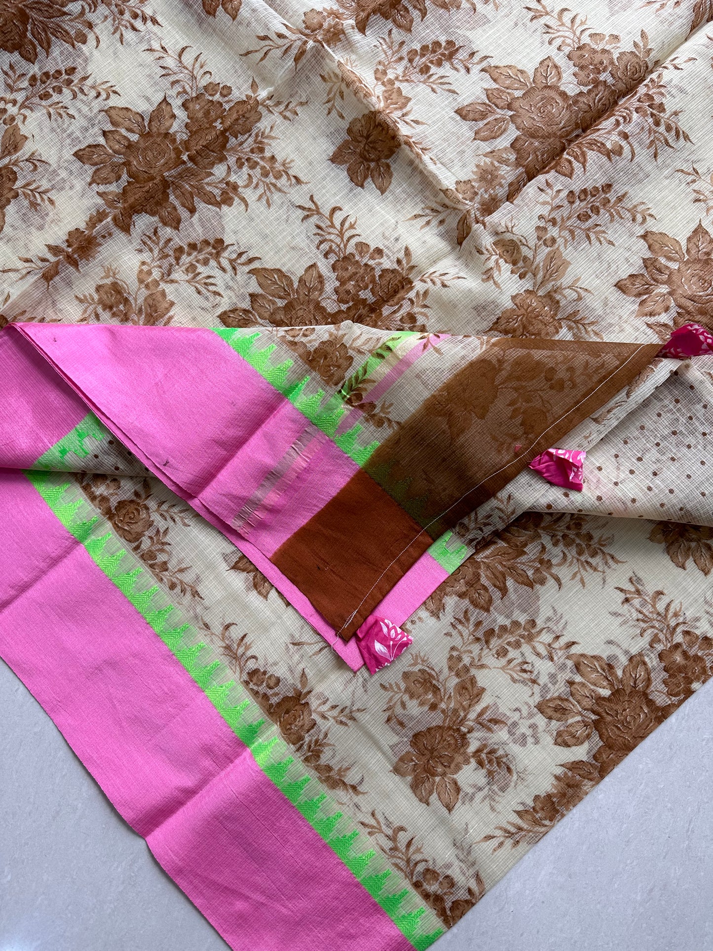 Pure HandBlock Printed Kota Cotton Doria Saree