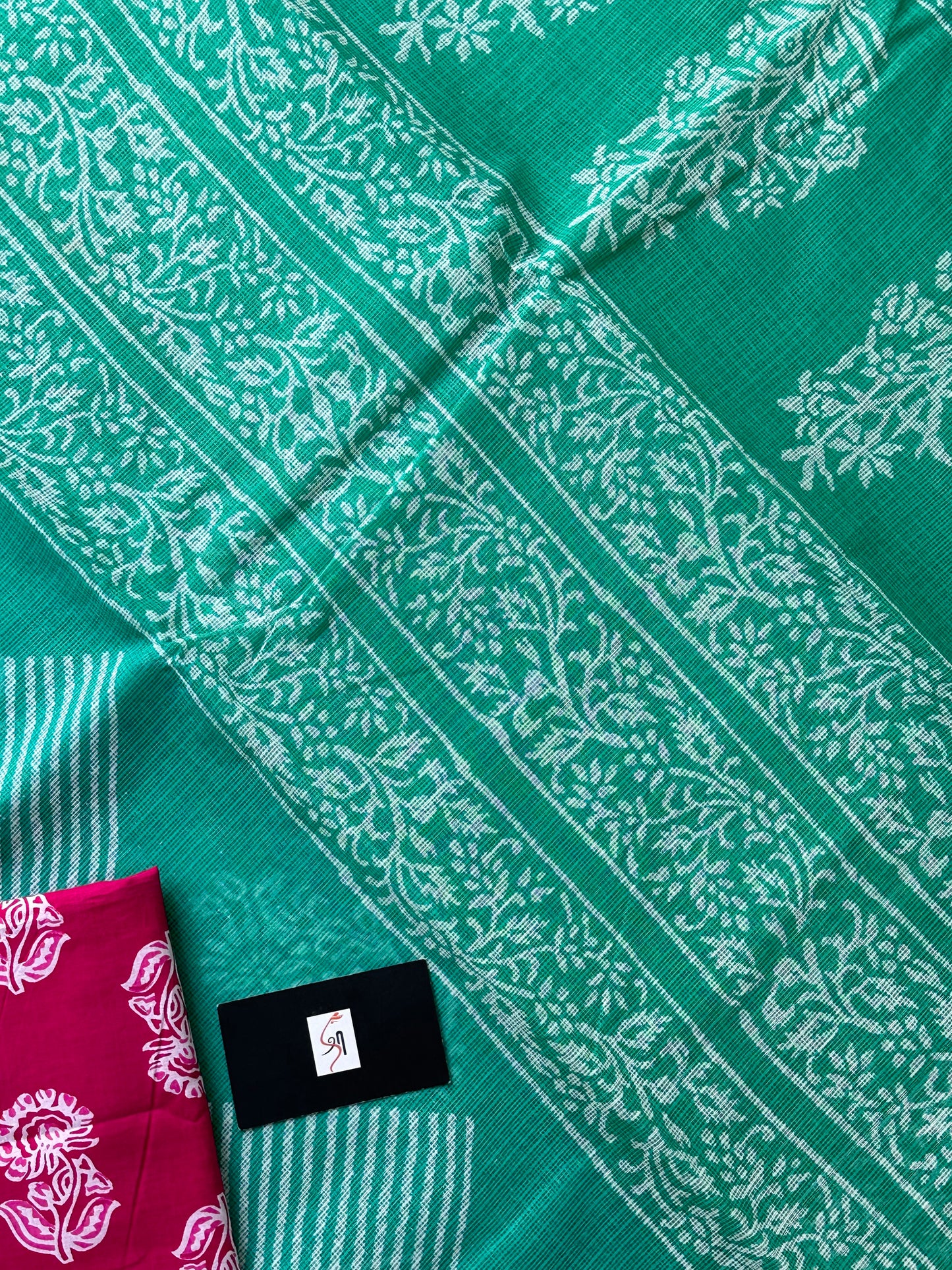 Pure HandBlock Printed Kota Cotton Doria Saree