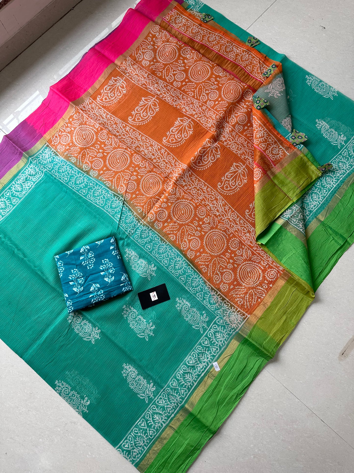 Pure HandBlock Printed Kota Cotton Doria