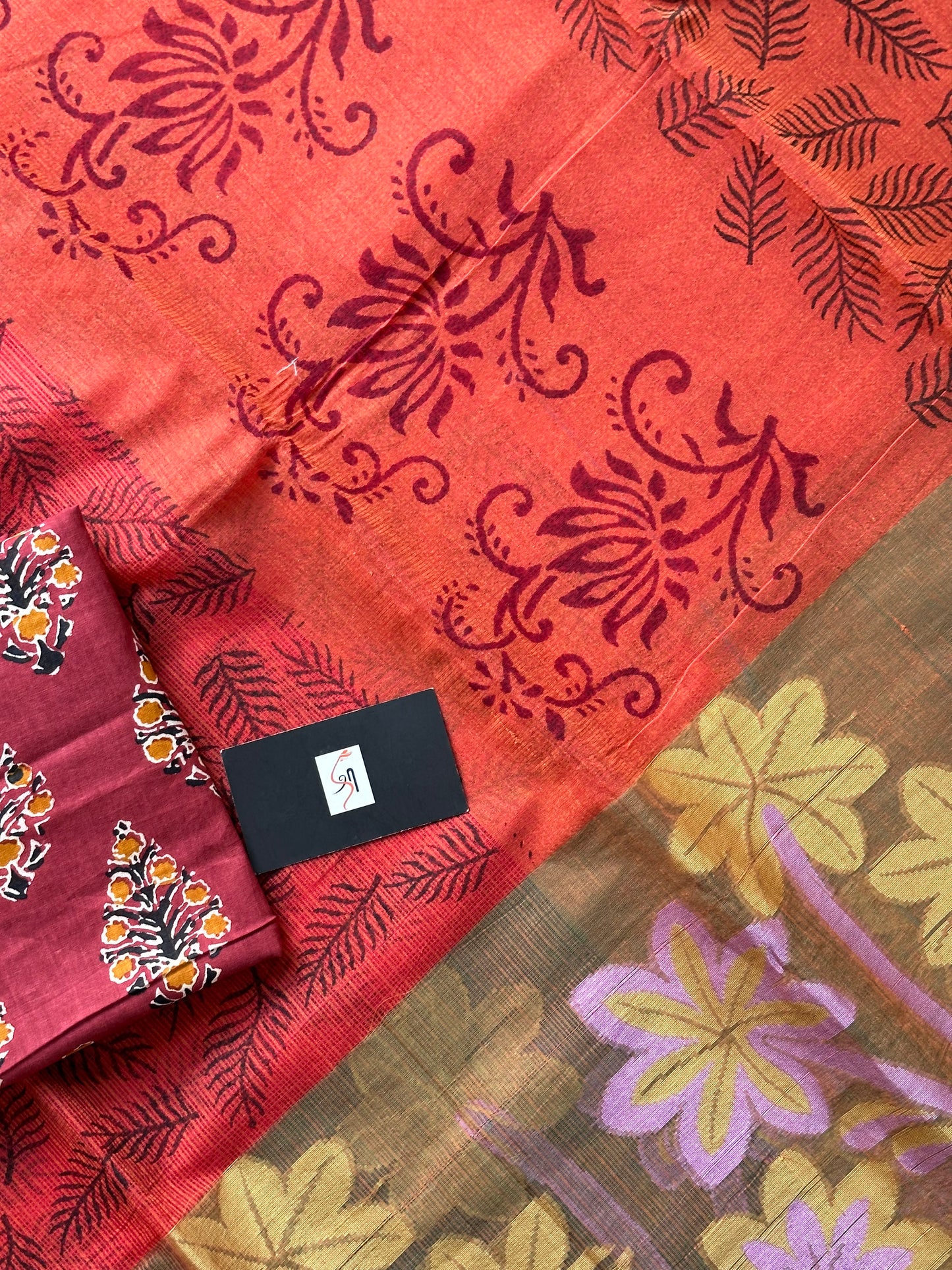 Pure HandBlock Printed Kota Cotton Doria Saree