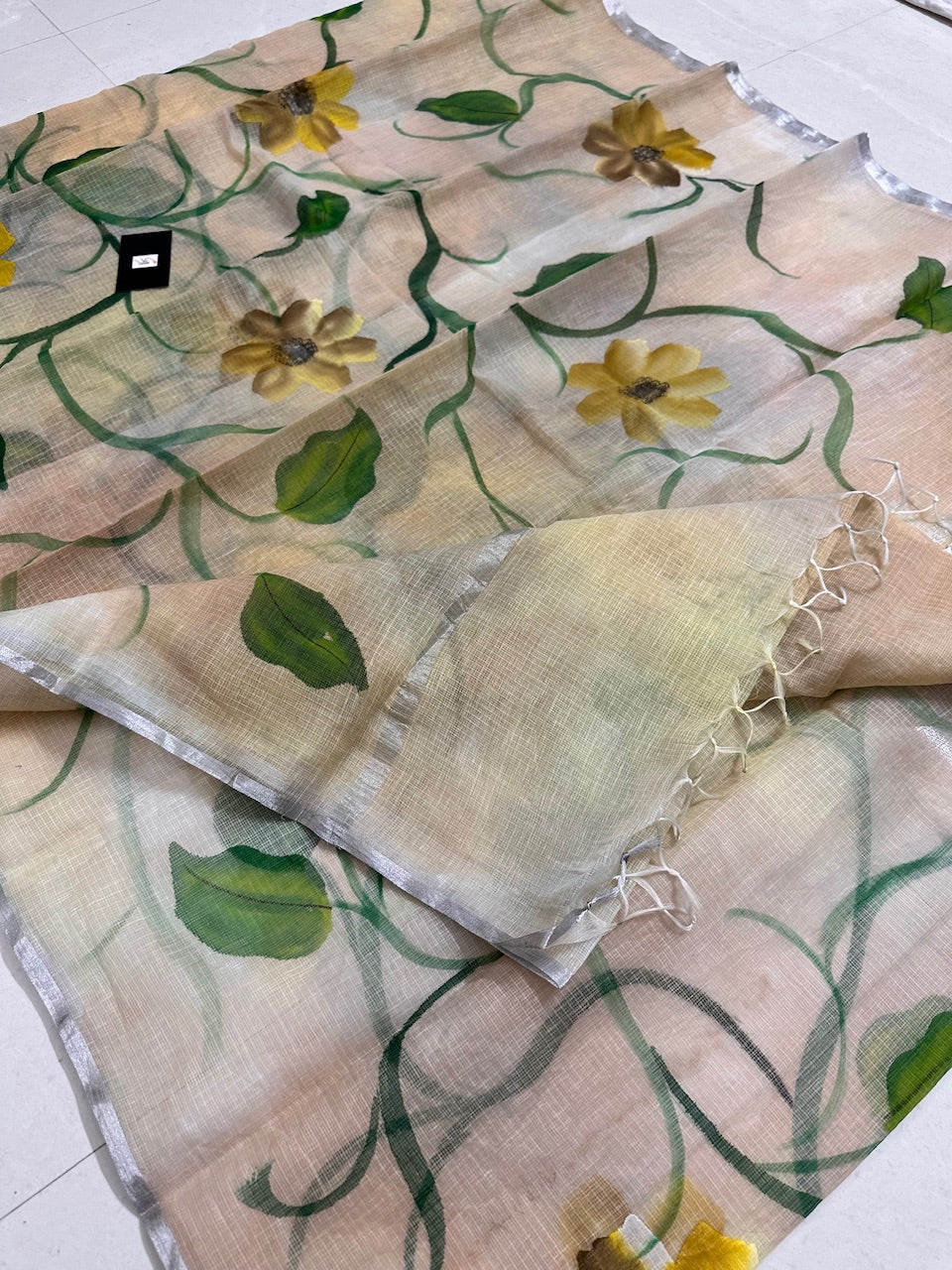 Handpainted Kota Cotton Doria Saree