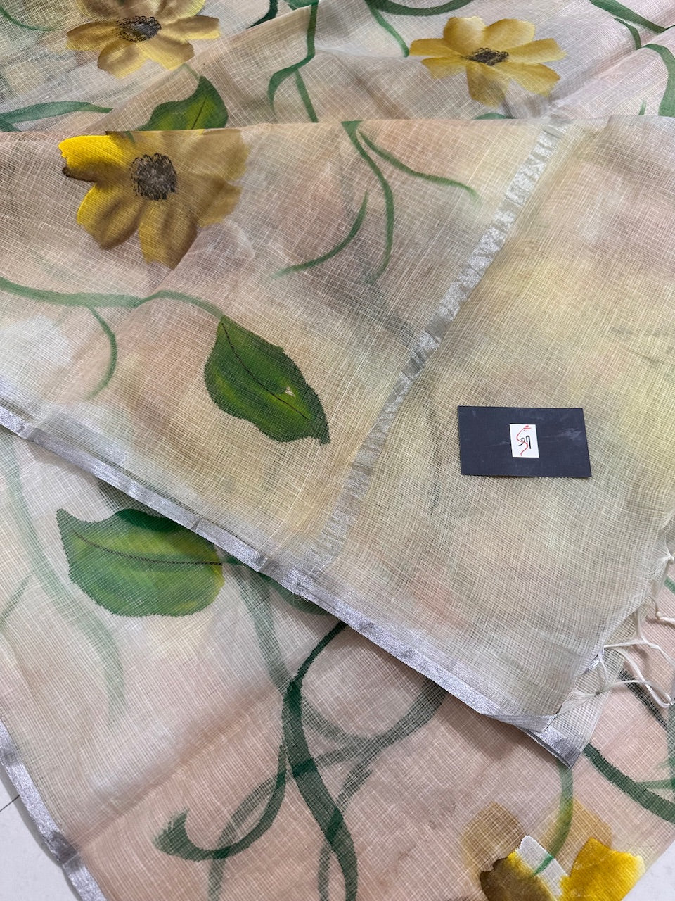 Handpainted Kota Cotton Doria Saree